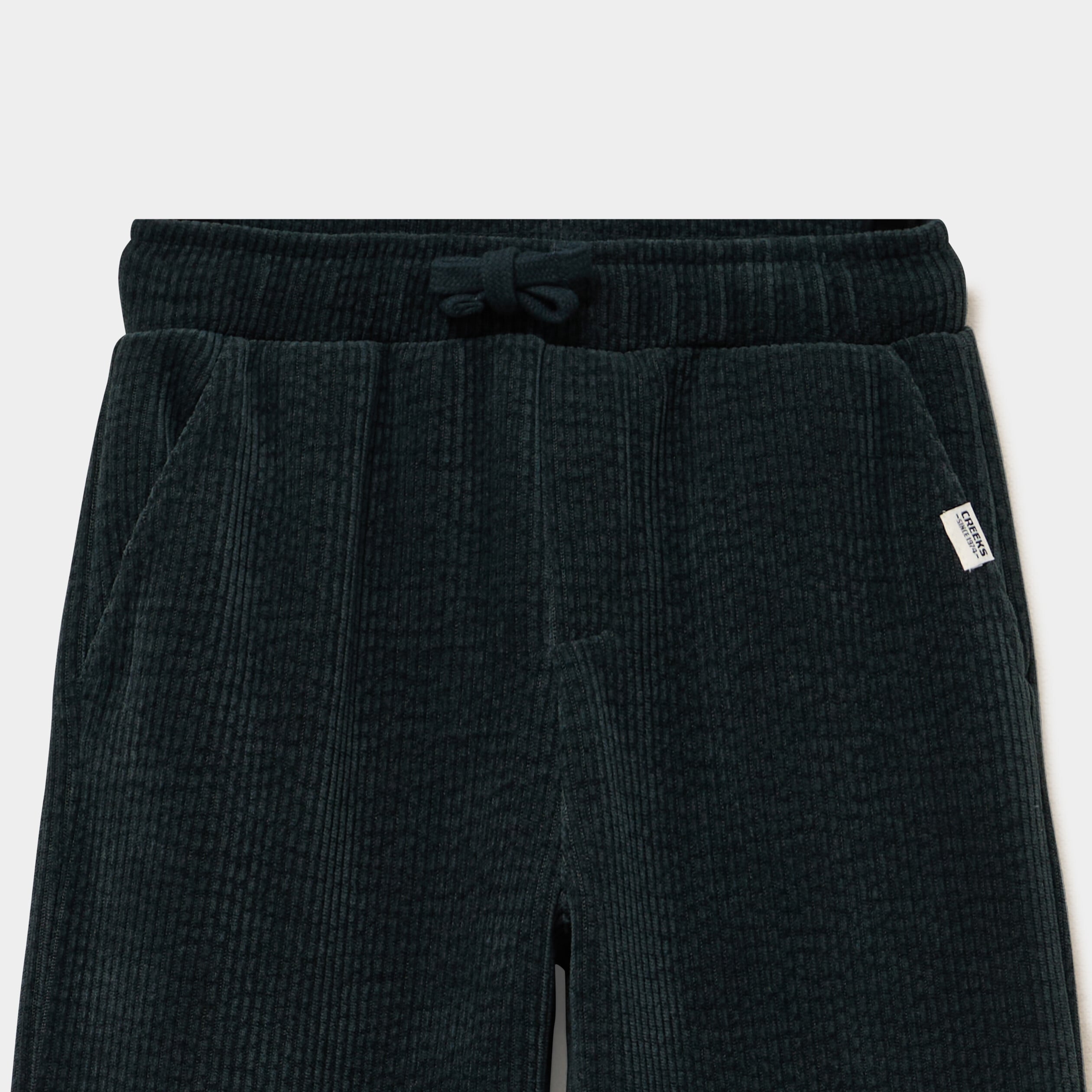 Pantalon relax effet velours c&ocirc;tel&eacute; vert fonc&eacute; gar&ccedil;on
