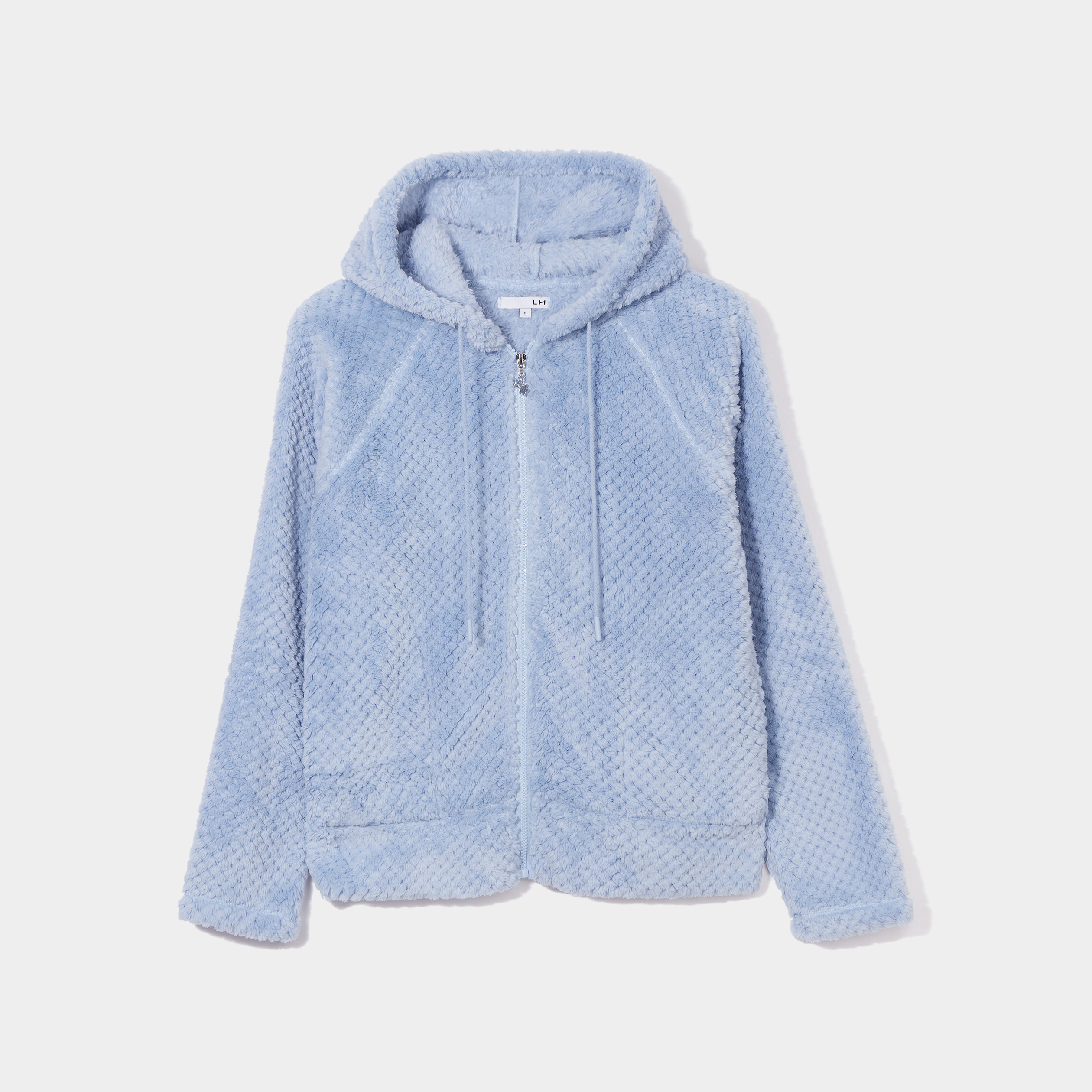 veste de pyjama effet polaire bleu clair femme Veste de pyjama effet polaire bleu clair femme