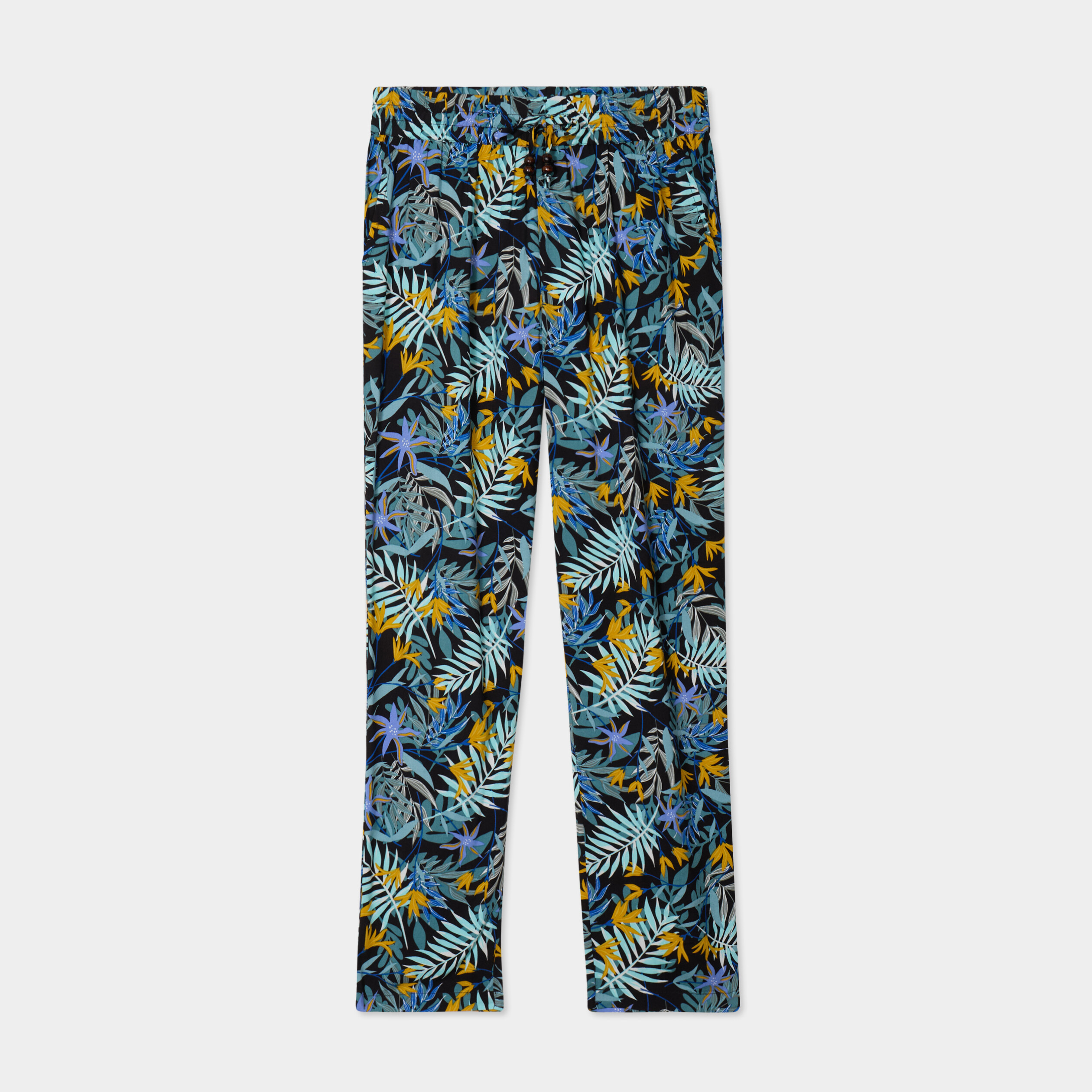 Pantalon cigarette fluide &agrave; ceinture noir femme