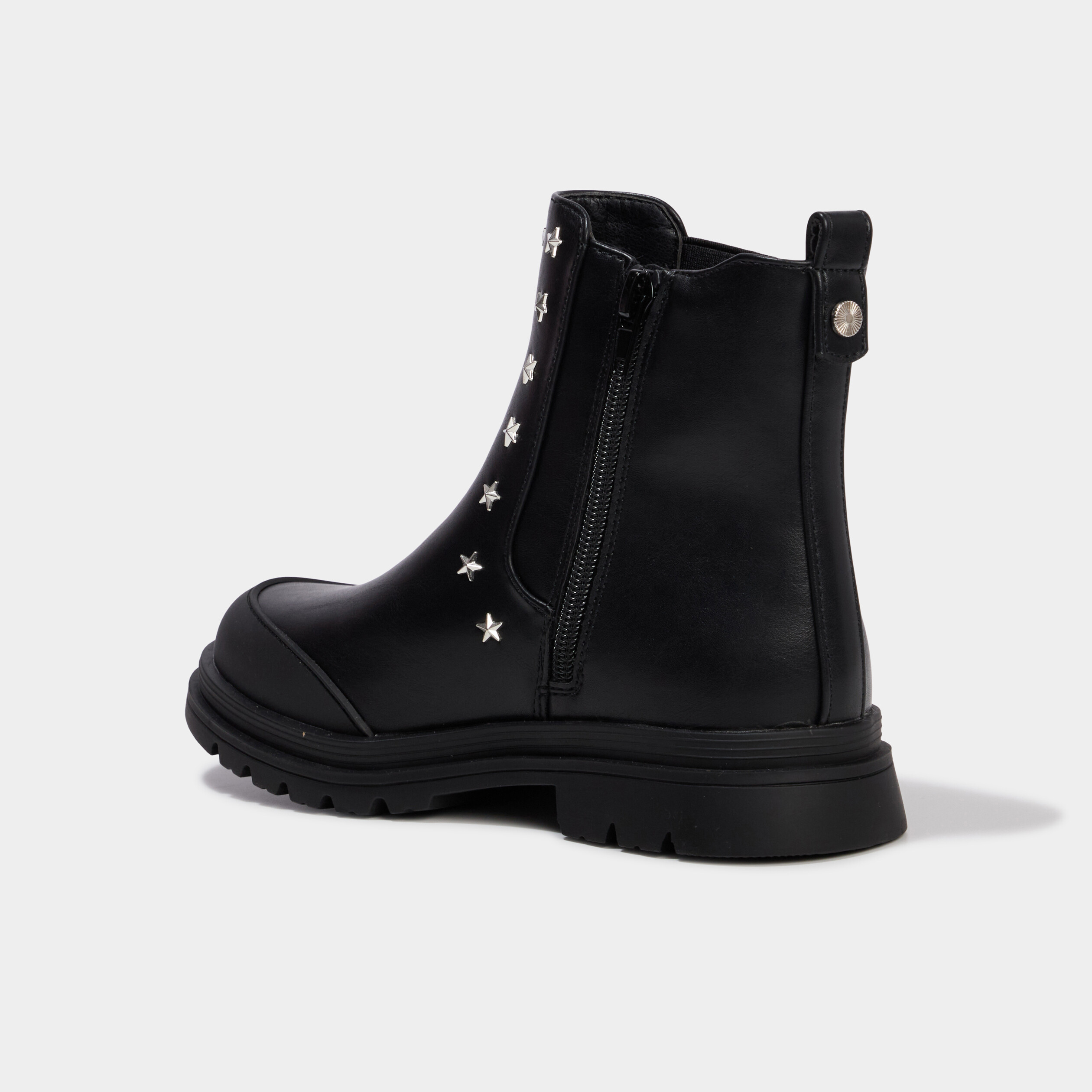 Boots avec clous &agrave; fermeture zipp&eacute;e noir fille