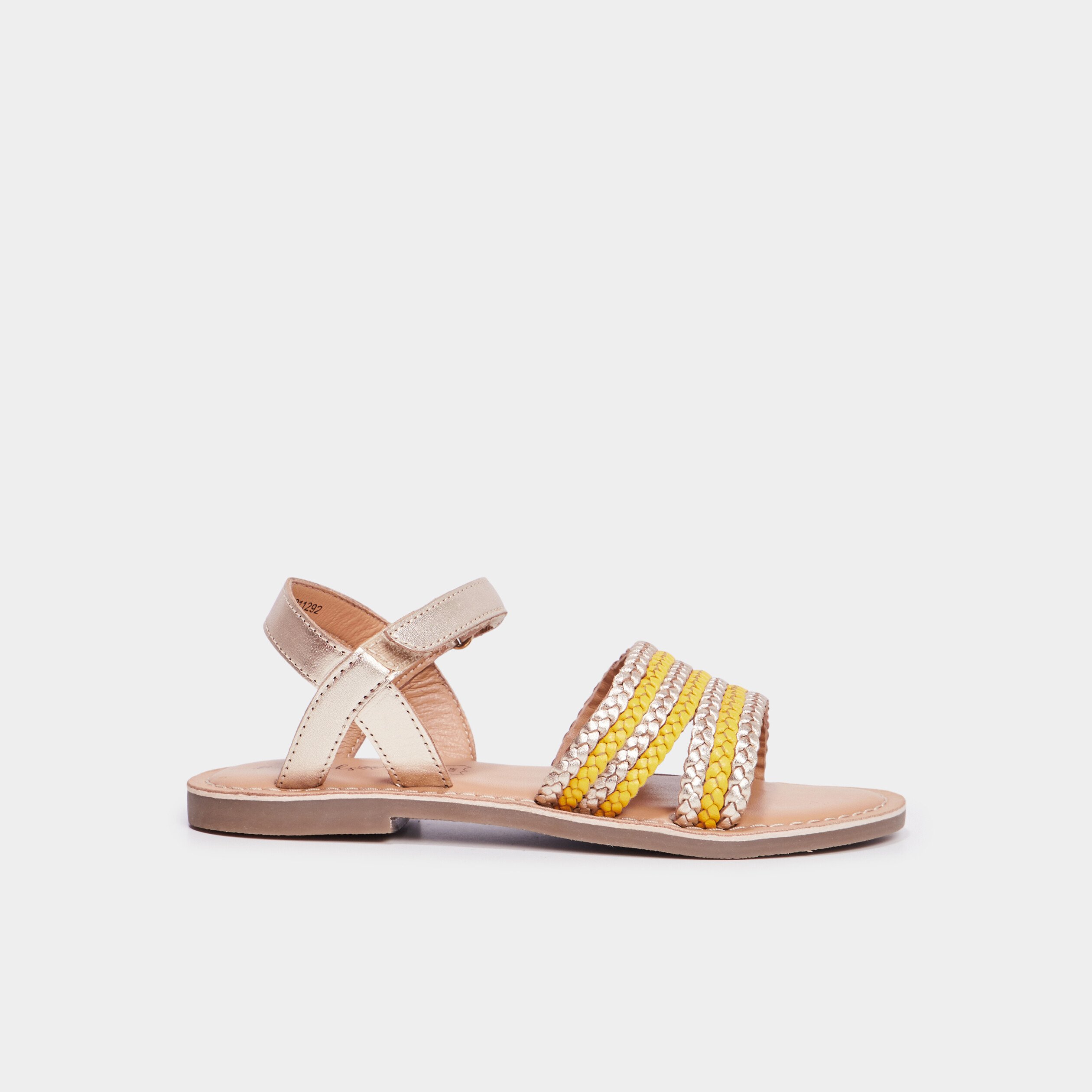 sandales tressees en cuir creeks jaune or fille Sandales tressées en cuir Creeks jaune or fille