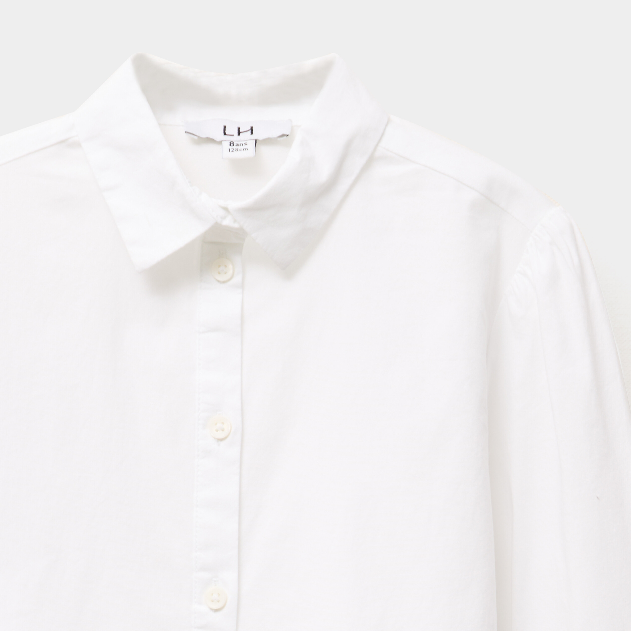 chemise manches longues blanc fille Chemise manches longues blanc fille