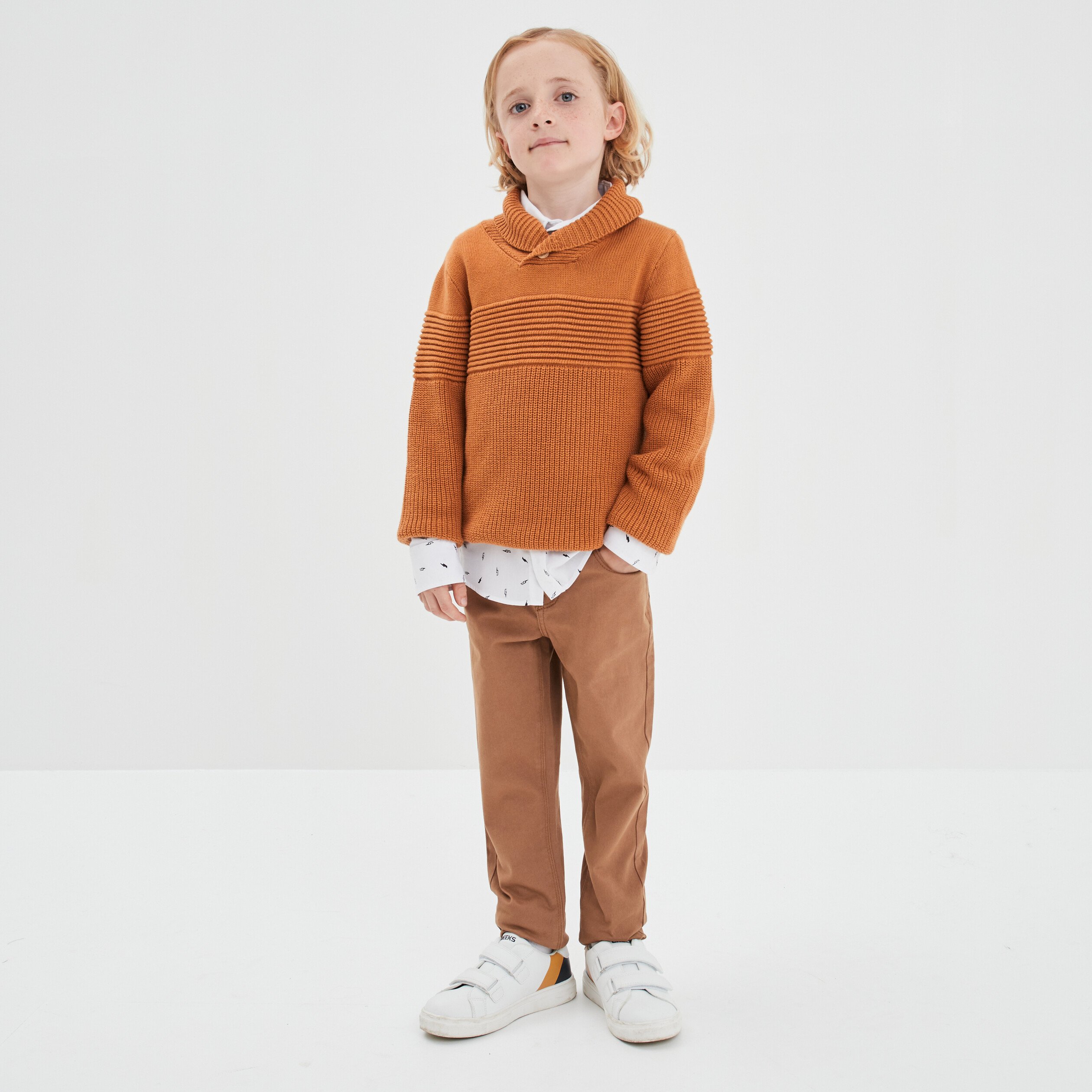 pantalon slim stretch marron garcon Pantalon slim stretch marron garçon