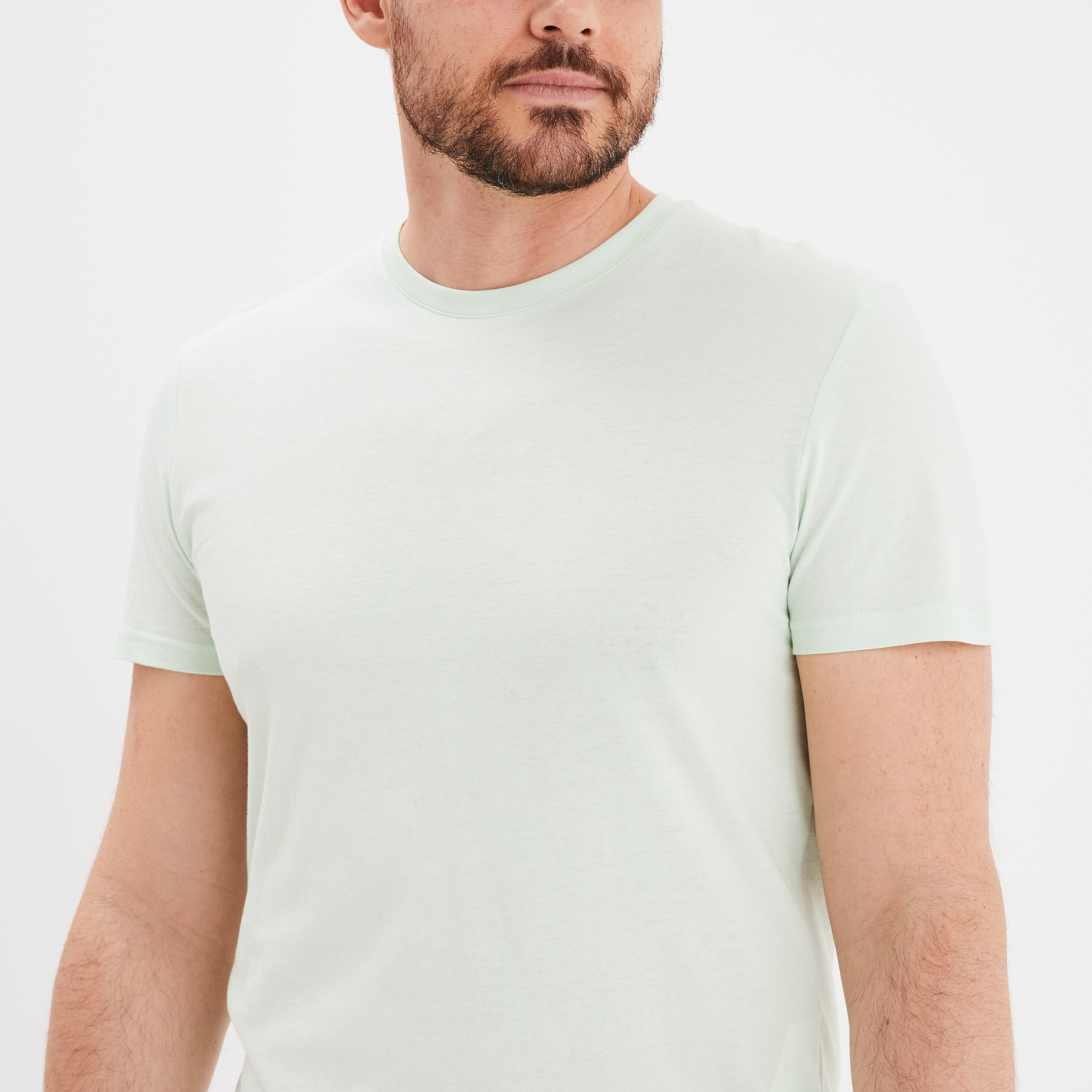 t shirt en coton manches courtes vert pastel homme T-shirt en coton manches courtes vert pastel homme
