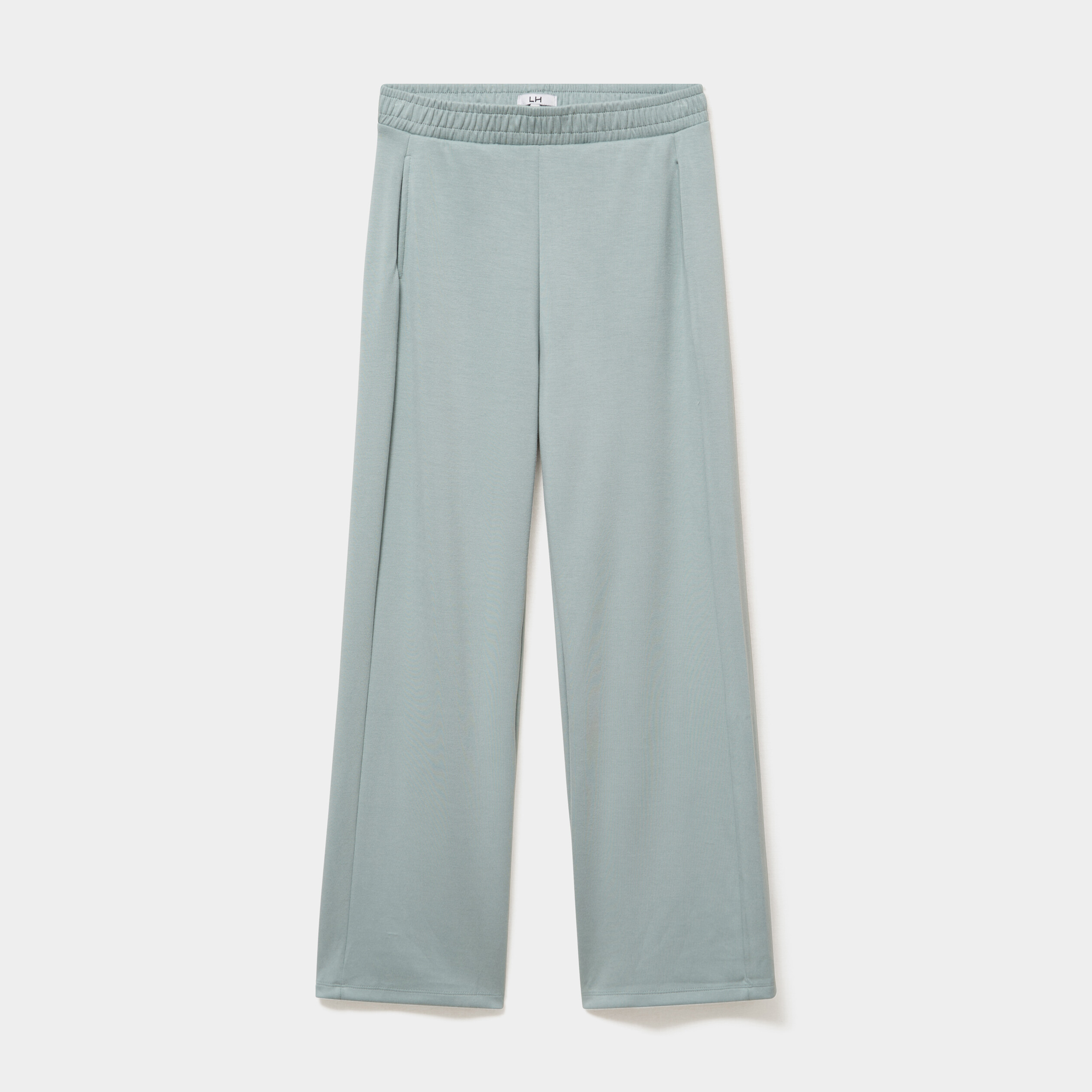 Pantalon de jogging large molletonn&eacute; bleu gris femme