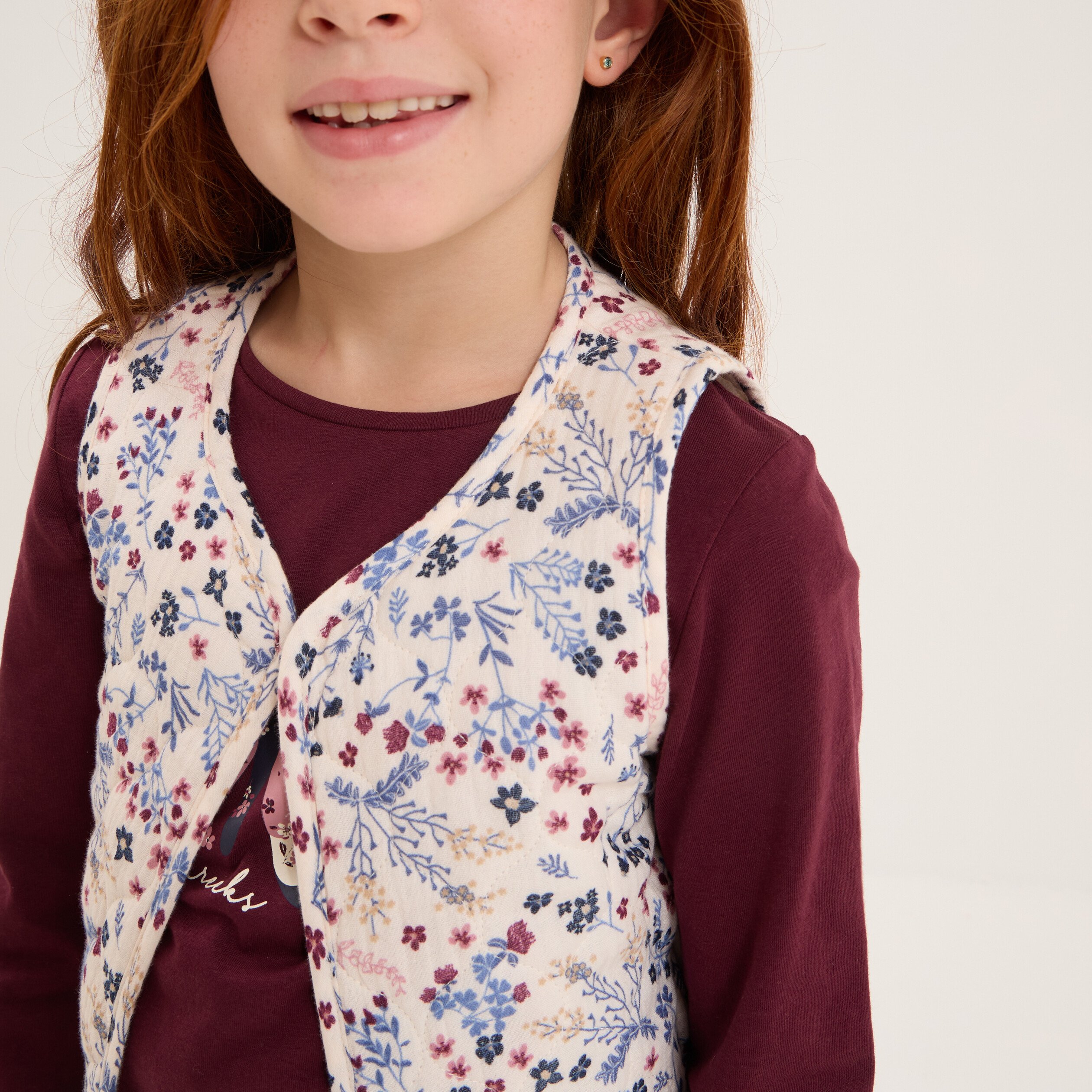 Gilet matelassé sans manches beige fille