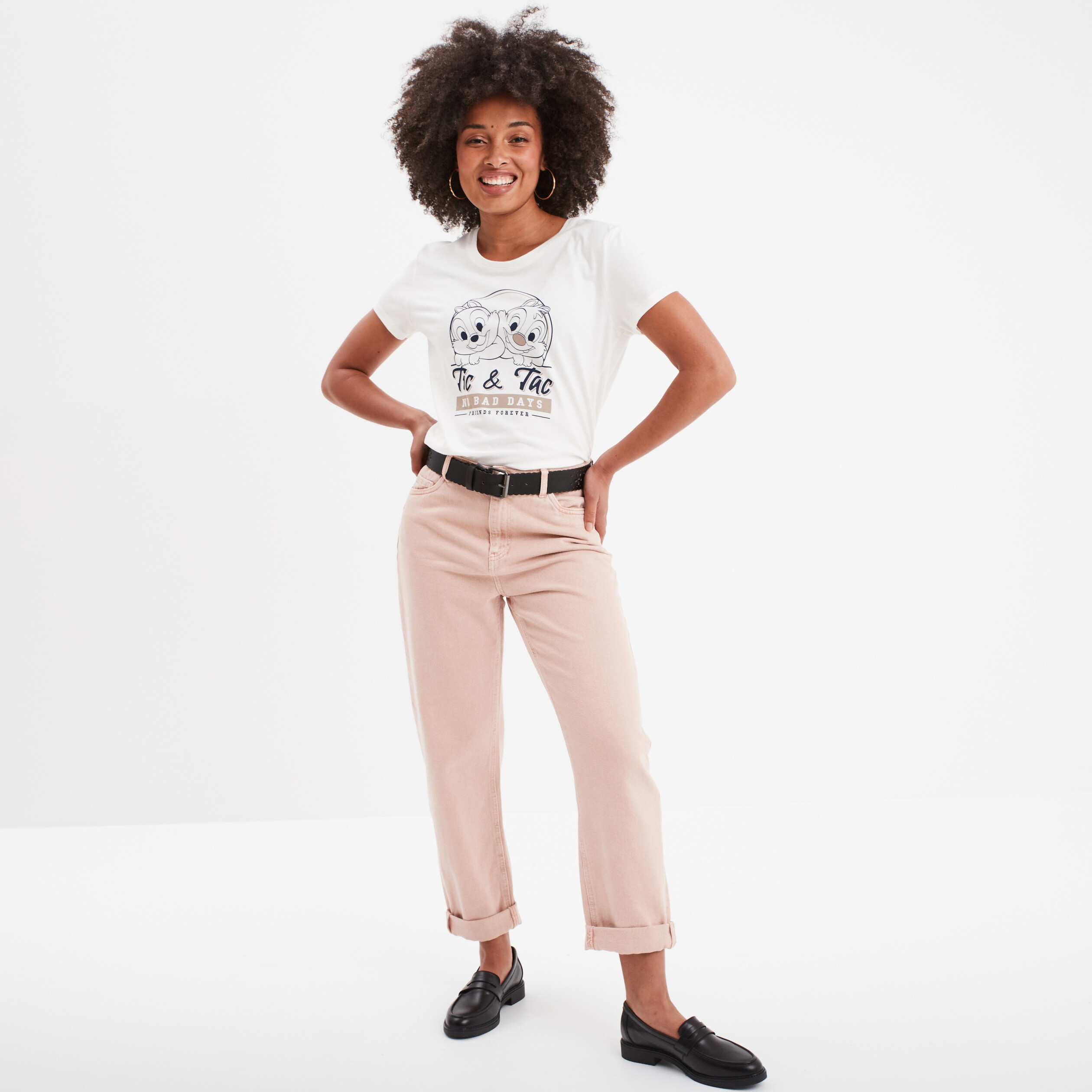 t shirt manches courtes tic et tac ivoire femme T-shirt manches courtes Tic et Tac ivoire femme
