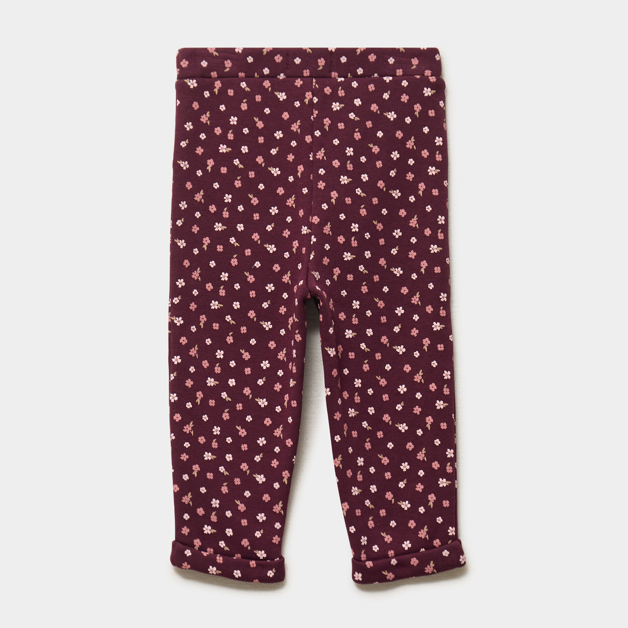 Legging molletonn&eacute; bordeaux b&eacute;b&eacute; fille