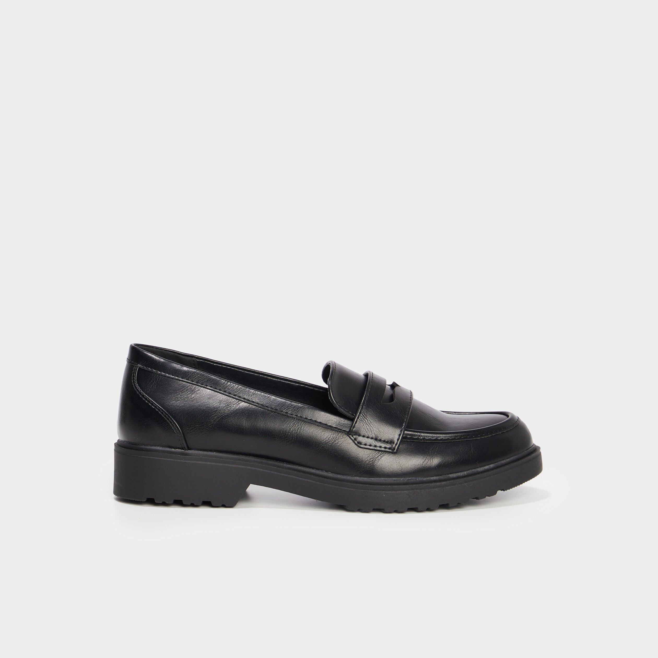 mocassins semelle epaisse crantee noir femme Mocassins semelle épaisse crantée noir femme