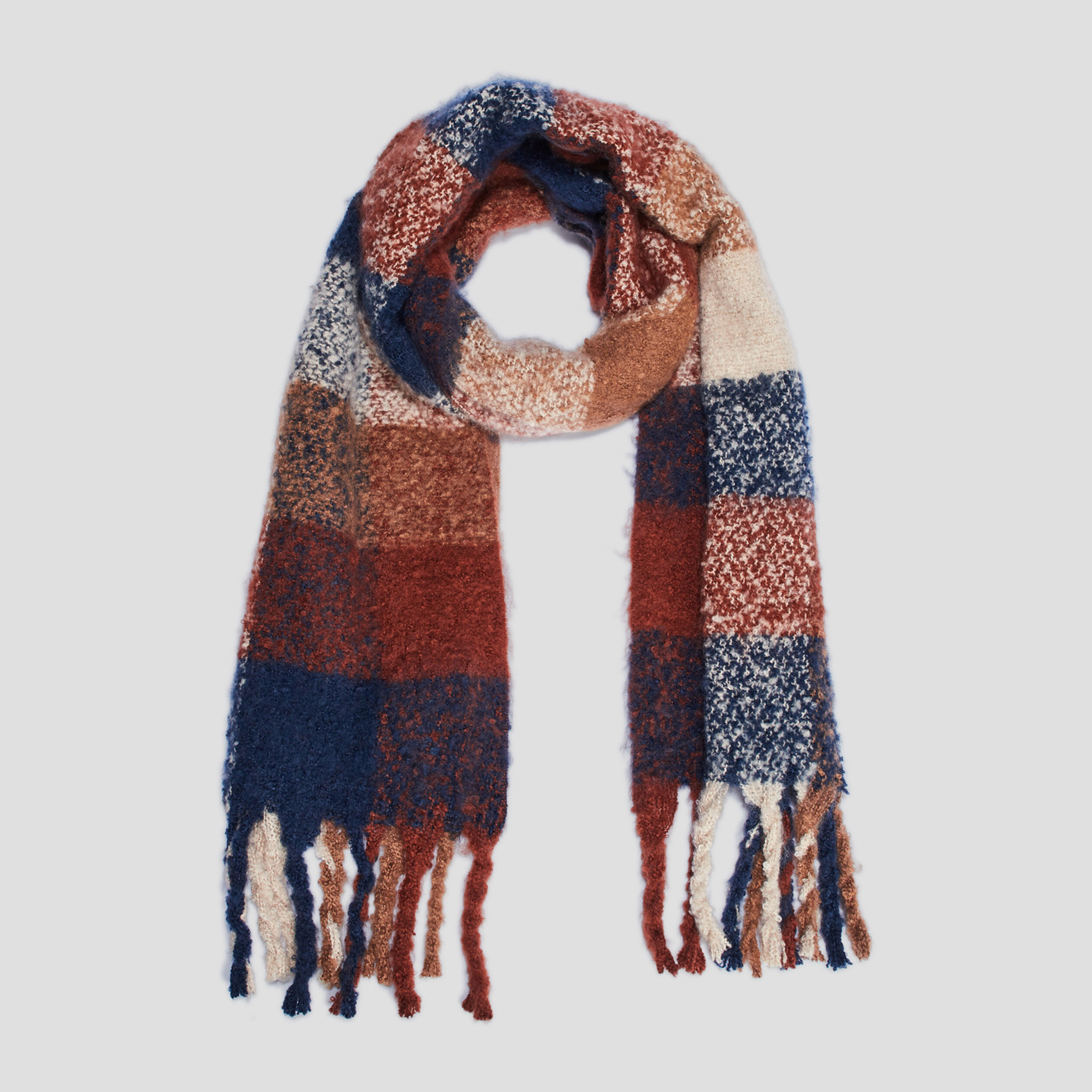 Écharpe à franges multicolore femme
