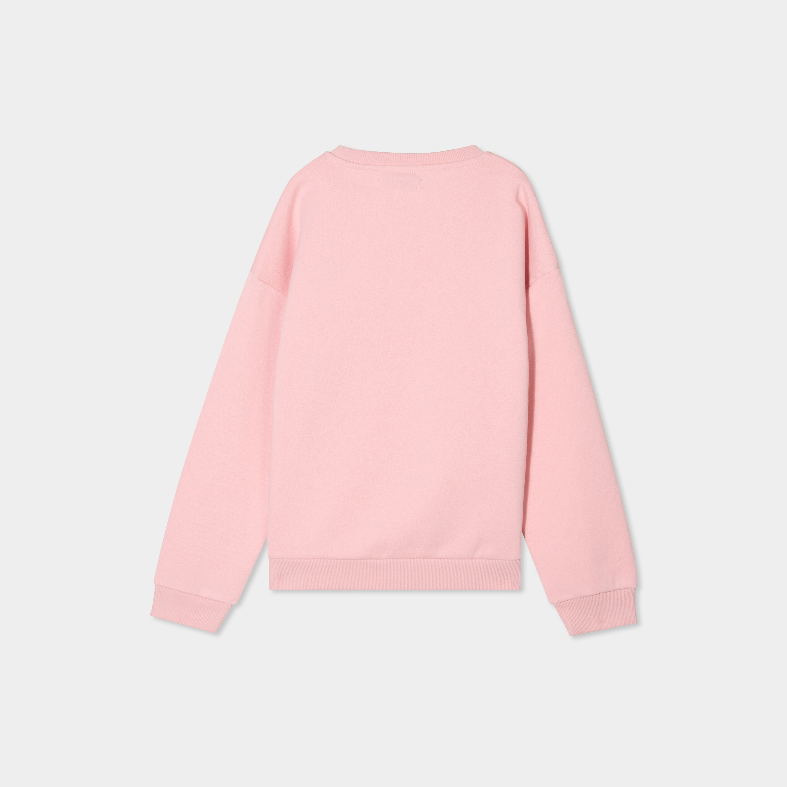 sweat col rond manches longues rose clair fille Sweat col rond manches longues rose clair fille