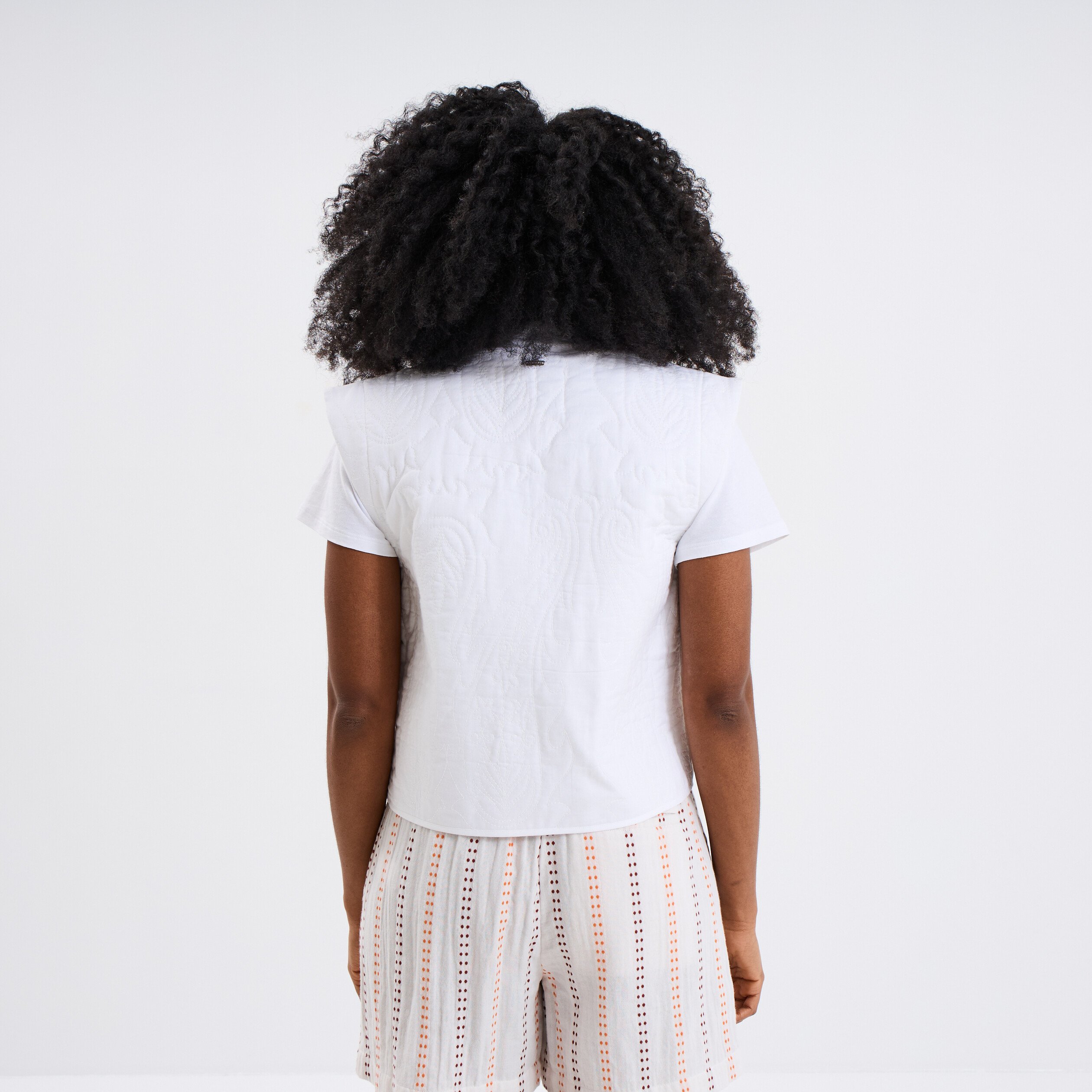 gilet matelasse sans manches blanc femme Gilet matelassé sans manches blanc femme