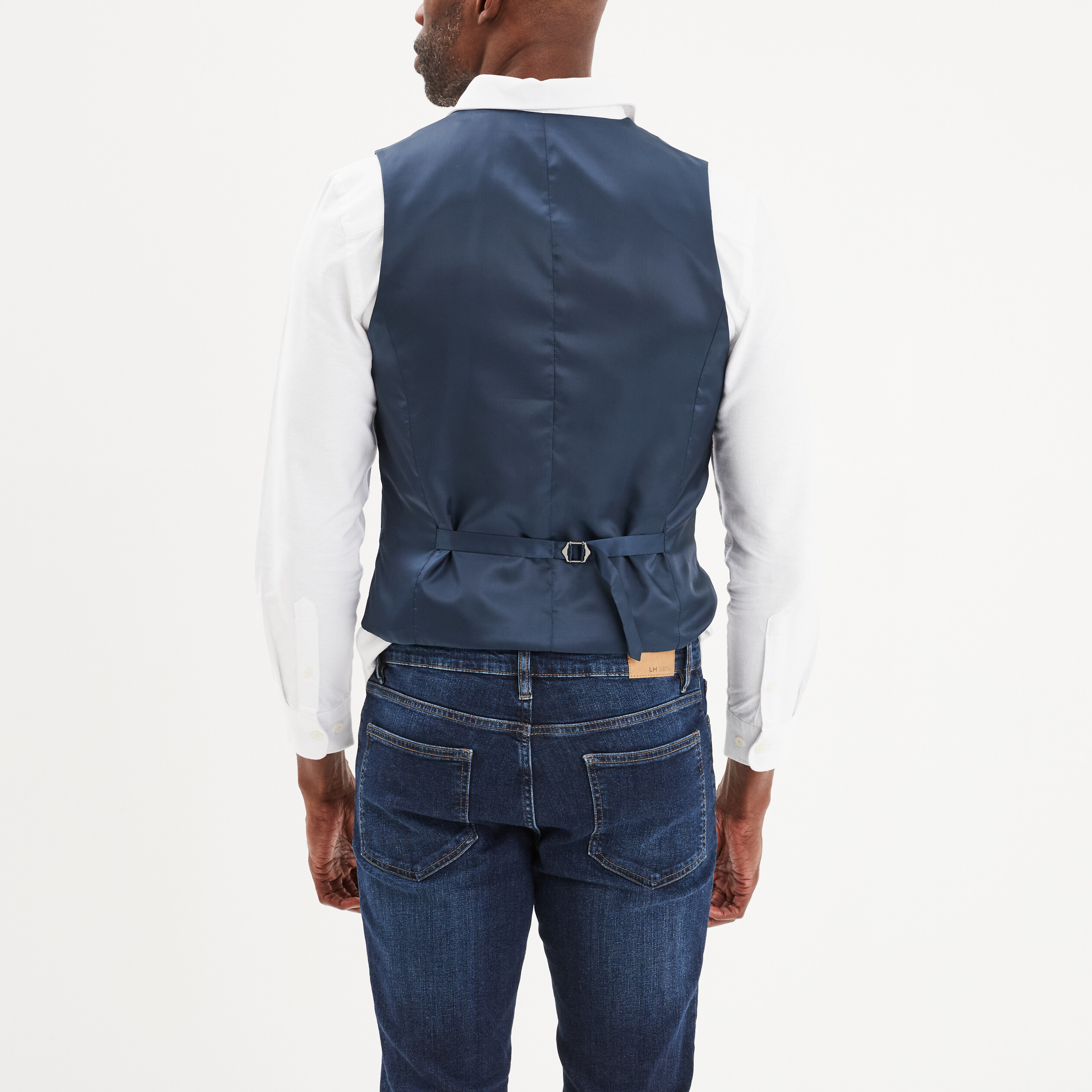 gilet de costume droit boutonne bleu marine homme Gilet de costume droit boutonné bleu marine homme