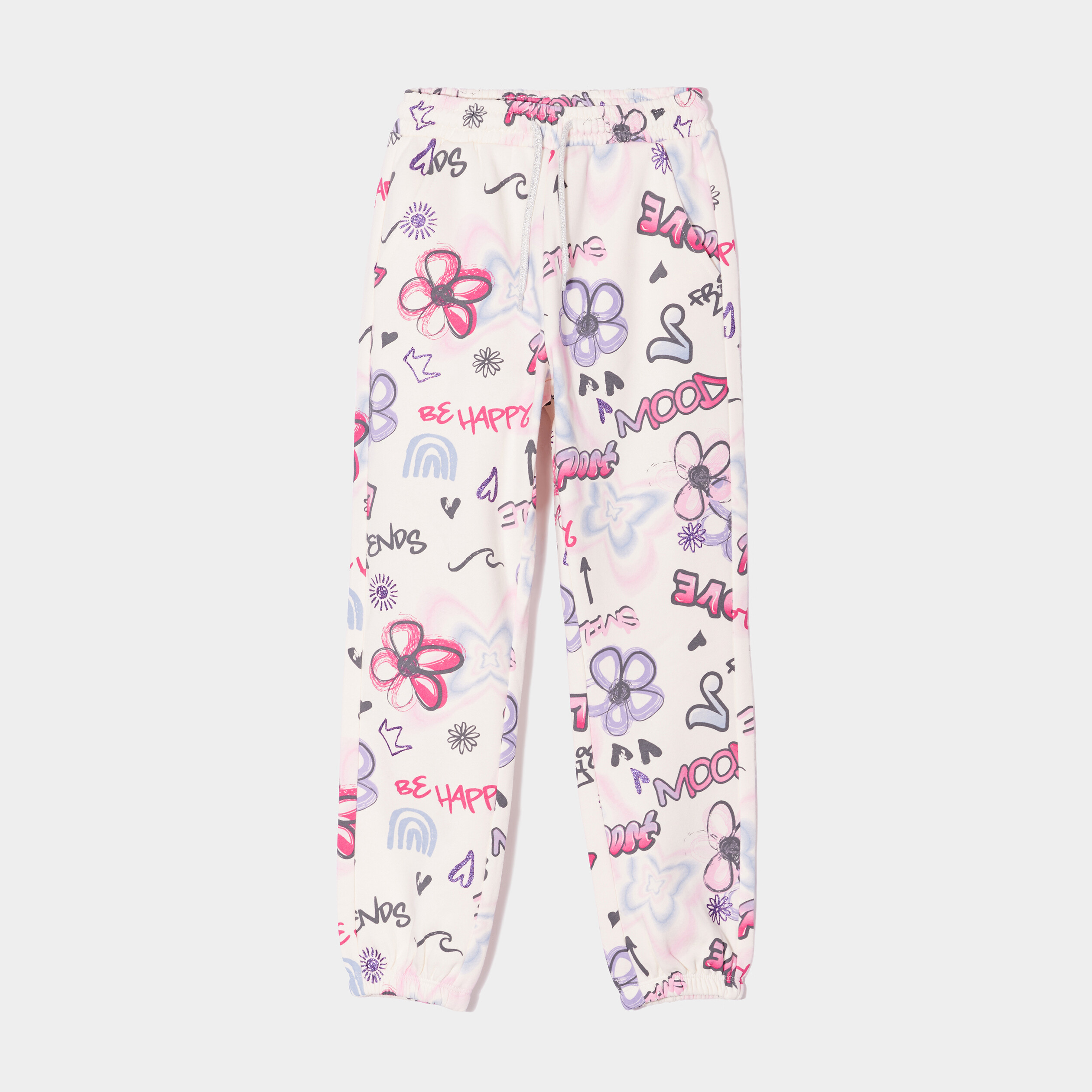 Pantalon de jogging en molleton enfant fille A084N03