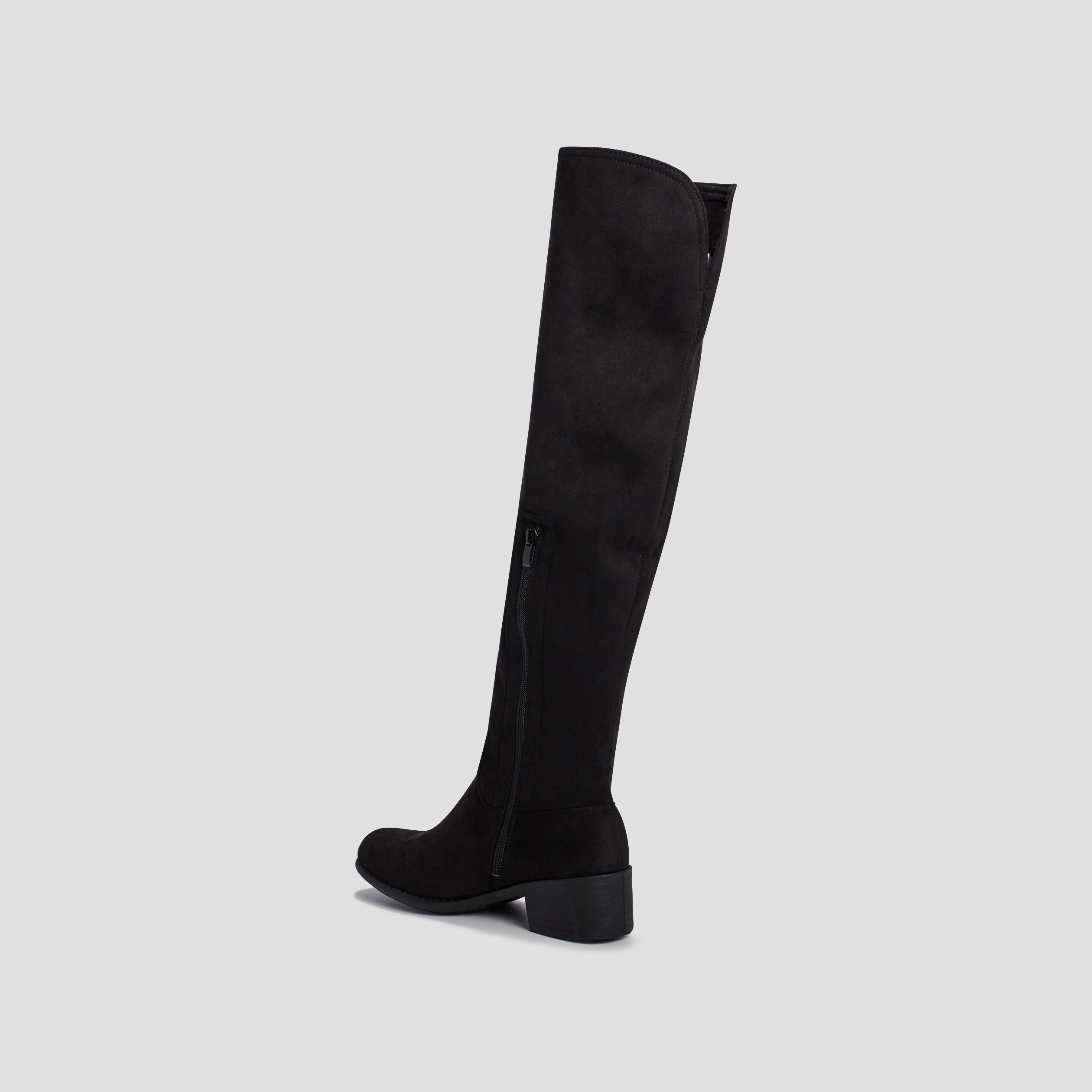 Bottes cuissardes zippées noir femme