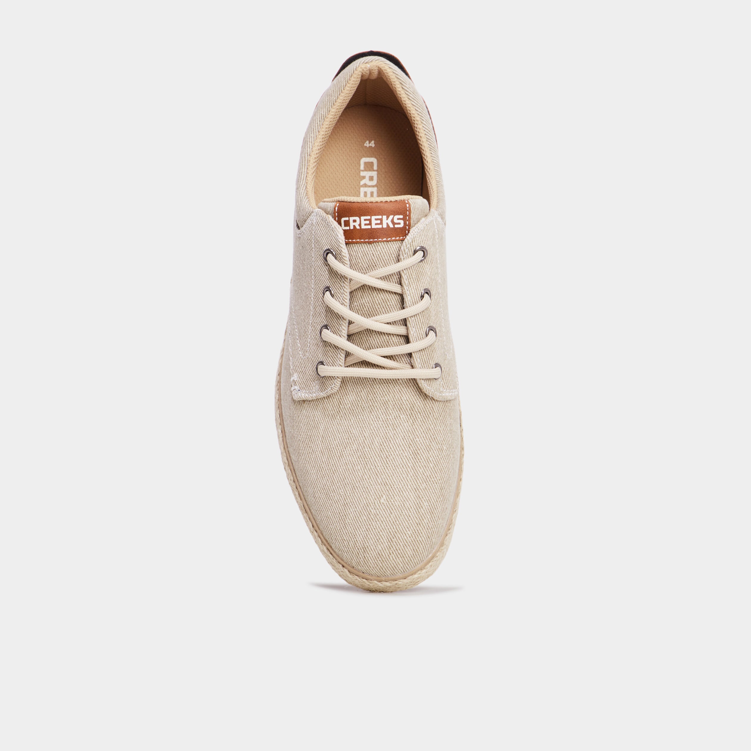 Derbies toile &agrave; lacets Creeks sable homme