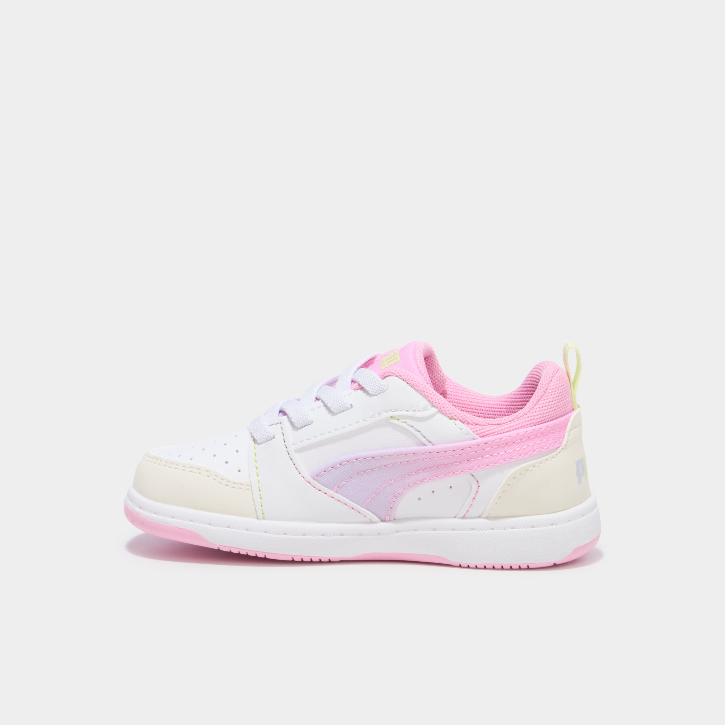 Baskets &agrave; lacets Puma Rebound Come rose clair fille