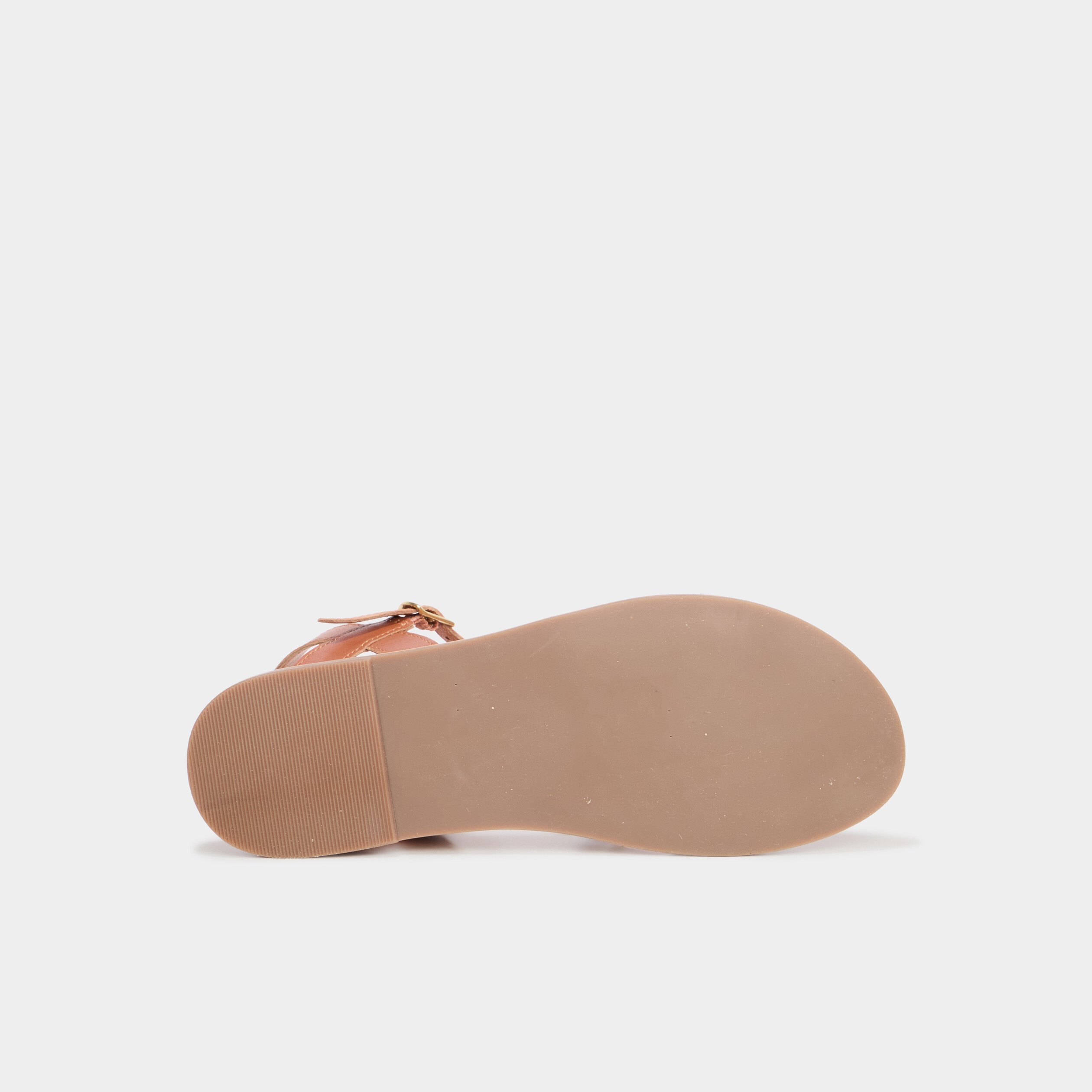 Sandales en cuir marron femme