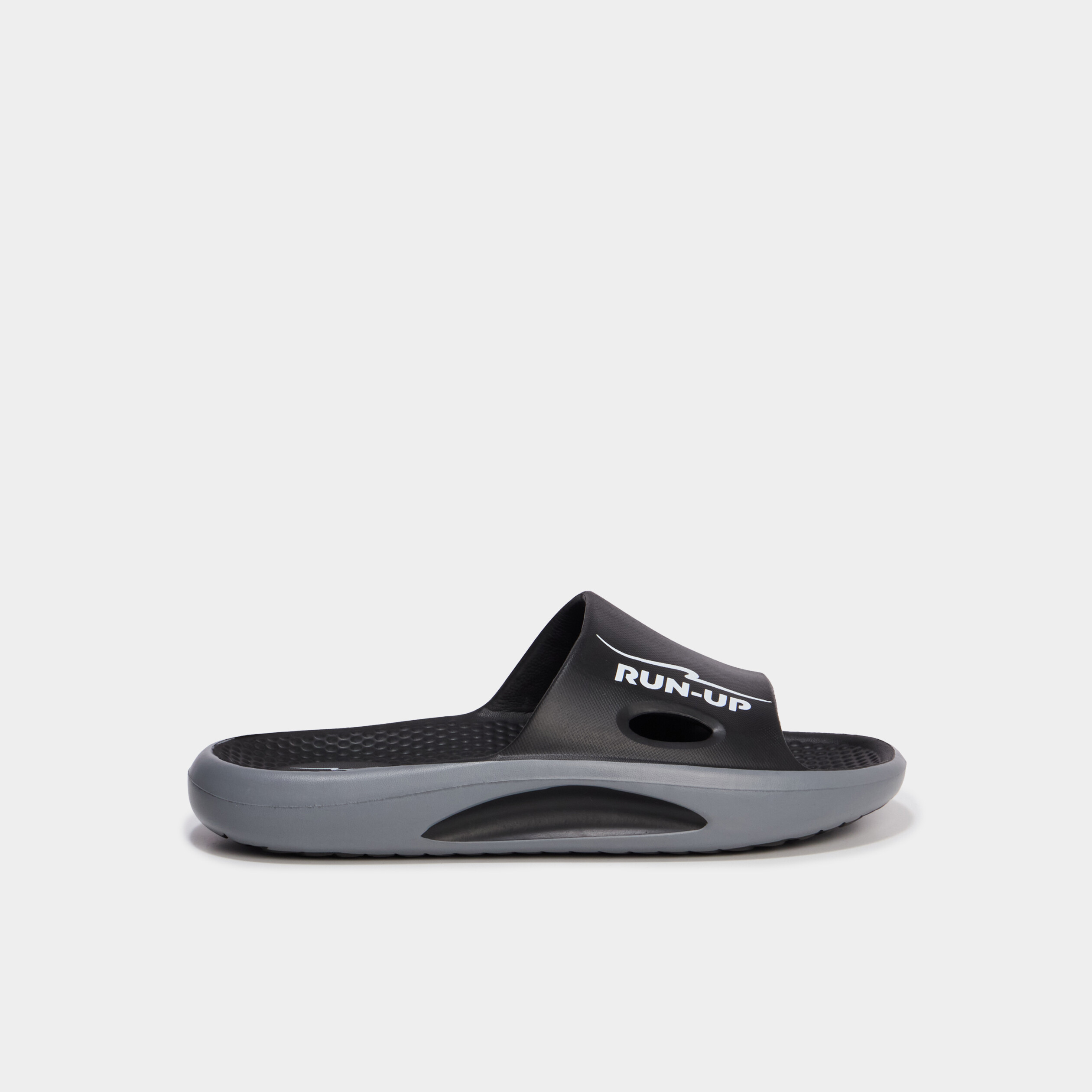 Mules compens&eacute;es avec bride large noir homme