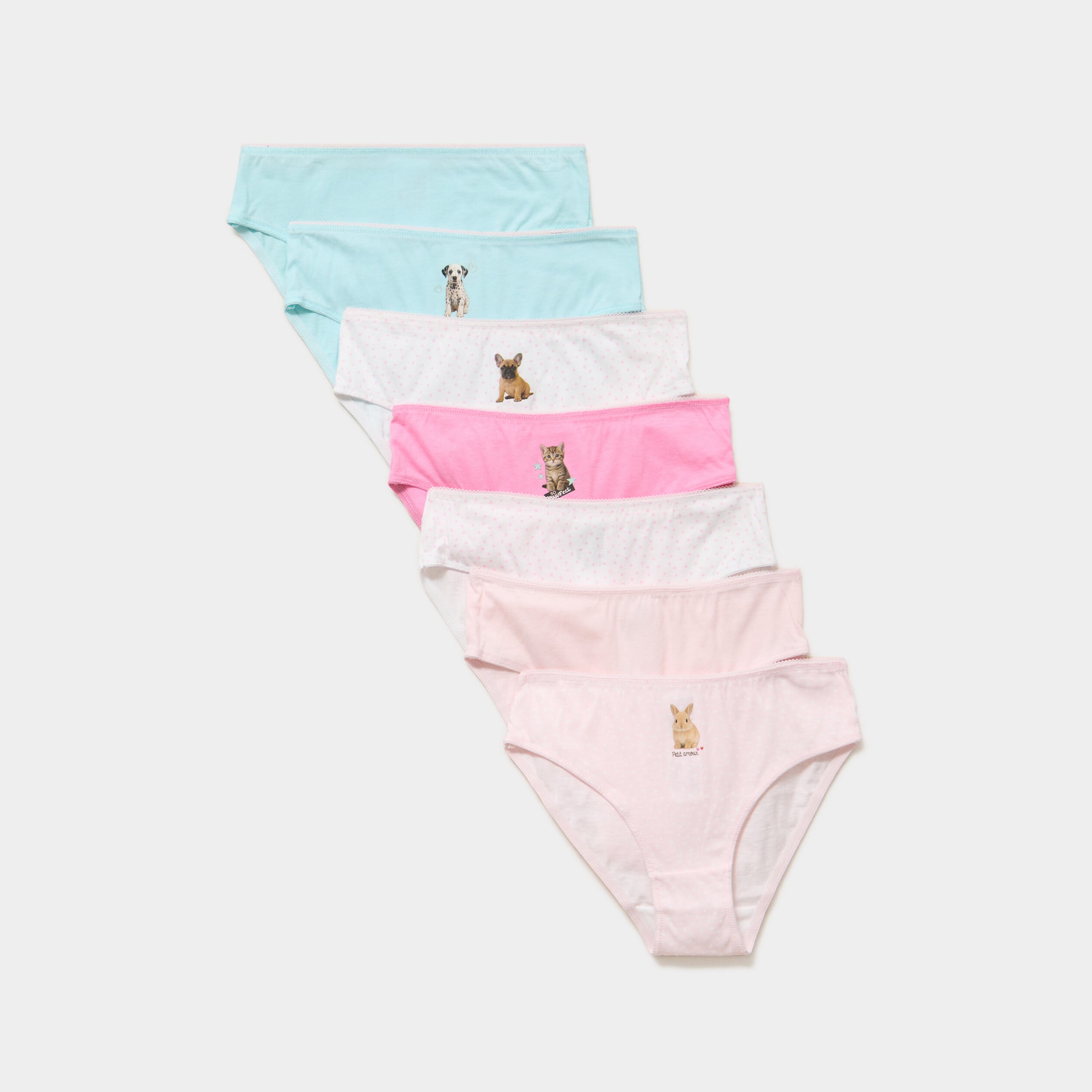 Lot 7 culottes coton majoritaire rose fille