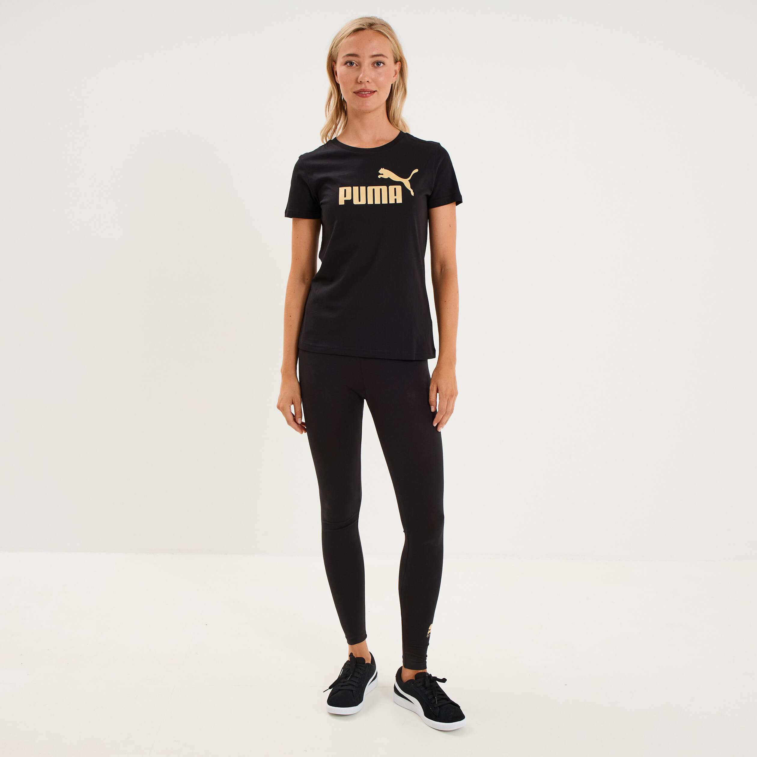 T-shirt manches courtes coton Puma noir femme