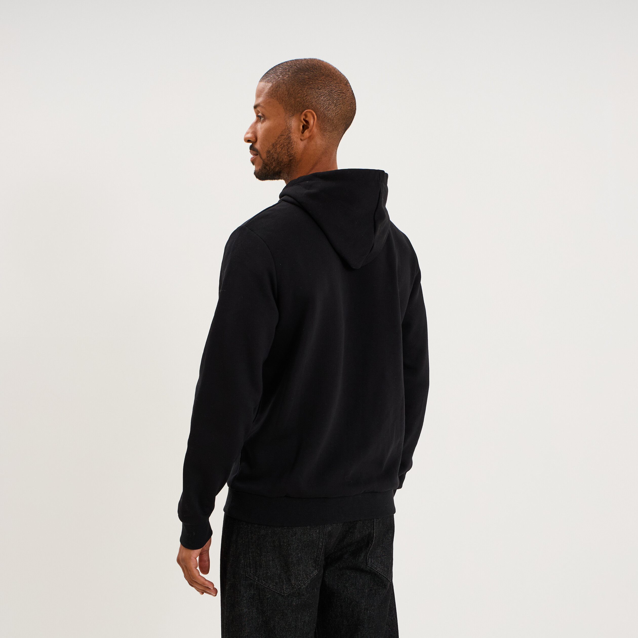 Sweat molleton &agrave; capuche hoodie noir homme