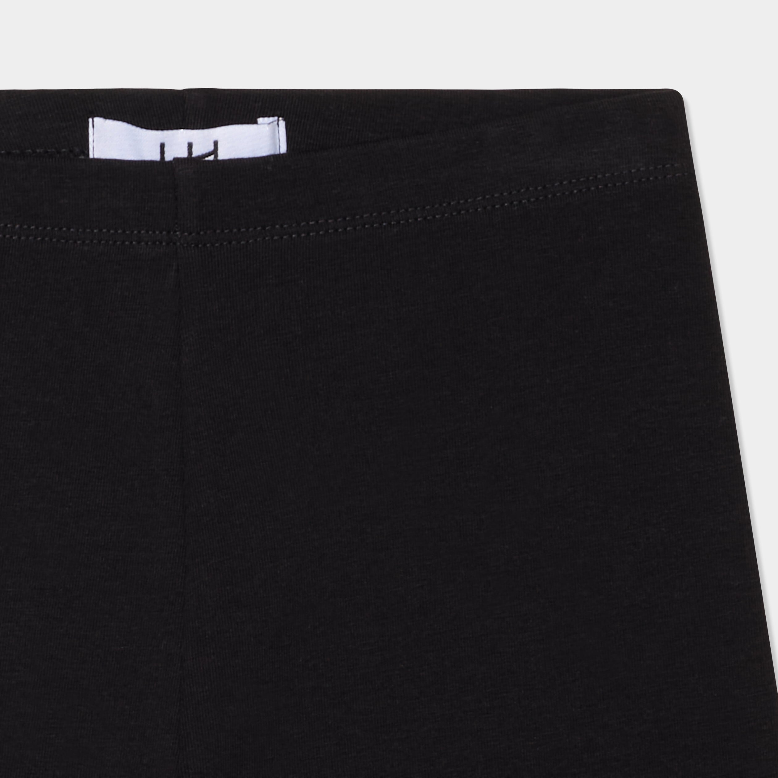 Short cycliste coton taille &eacute;lastiqu&eacute;e noir fille