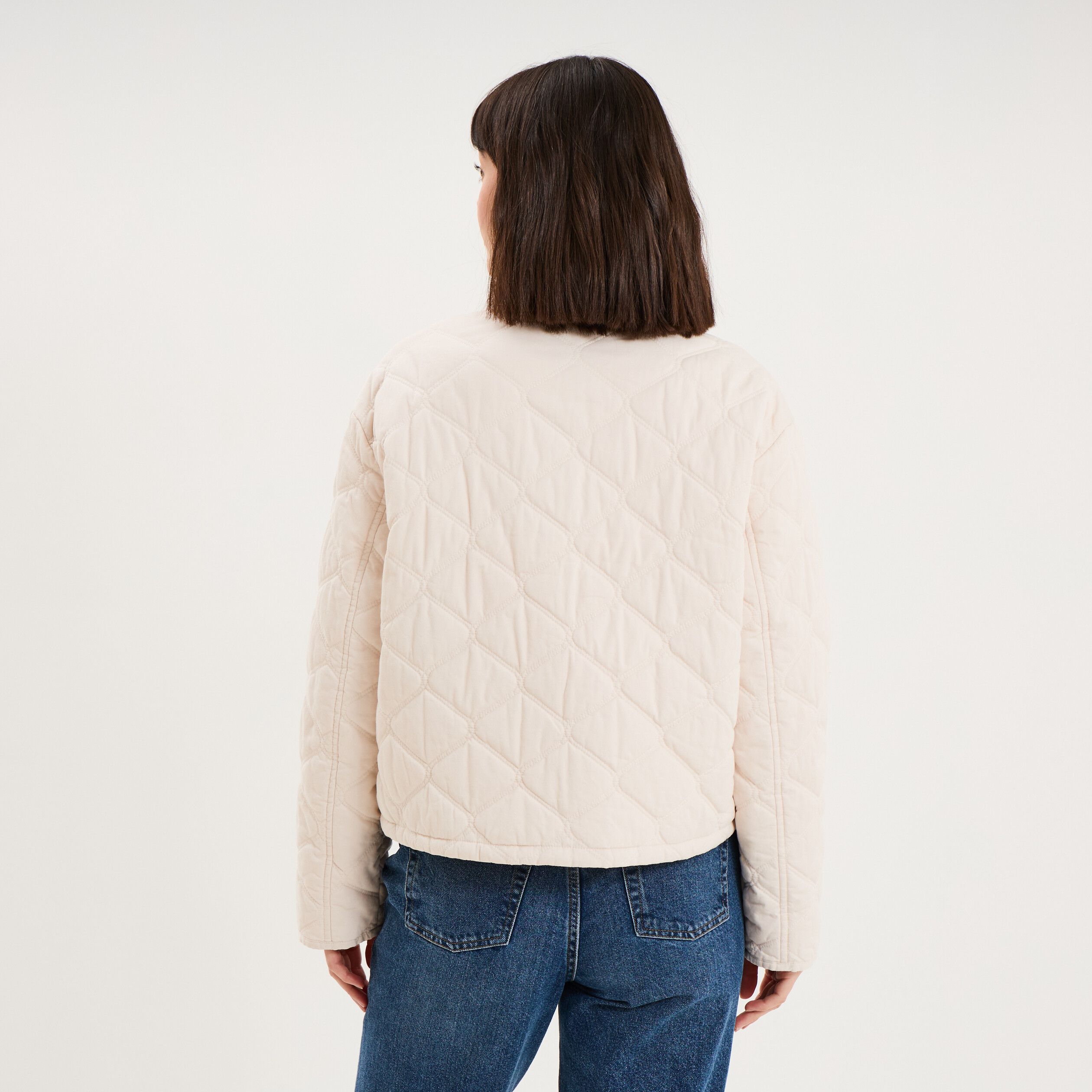 Veste matelass&eacute;e taille ajustable ivoire femme