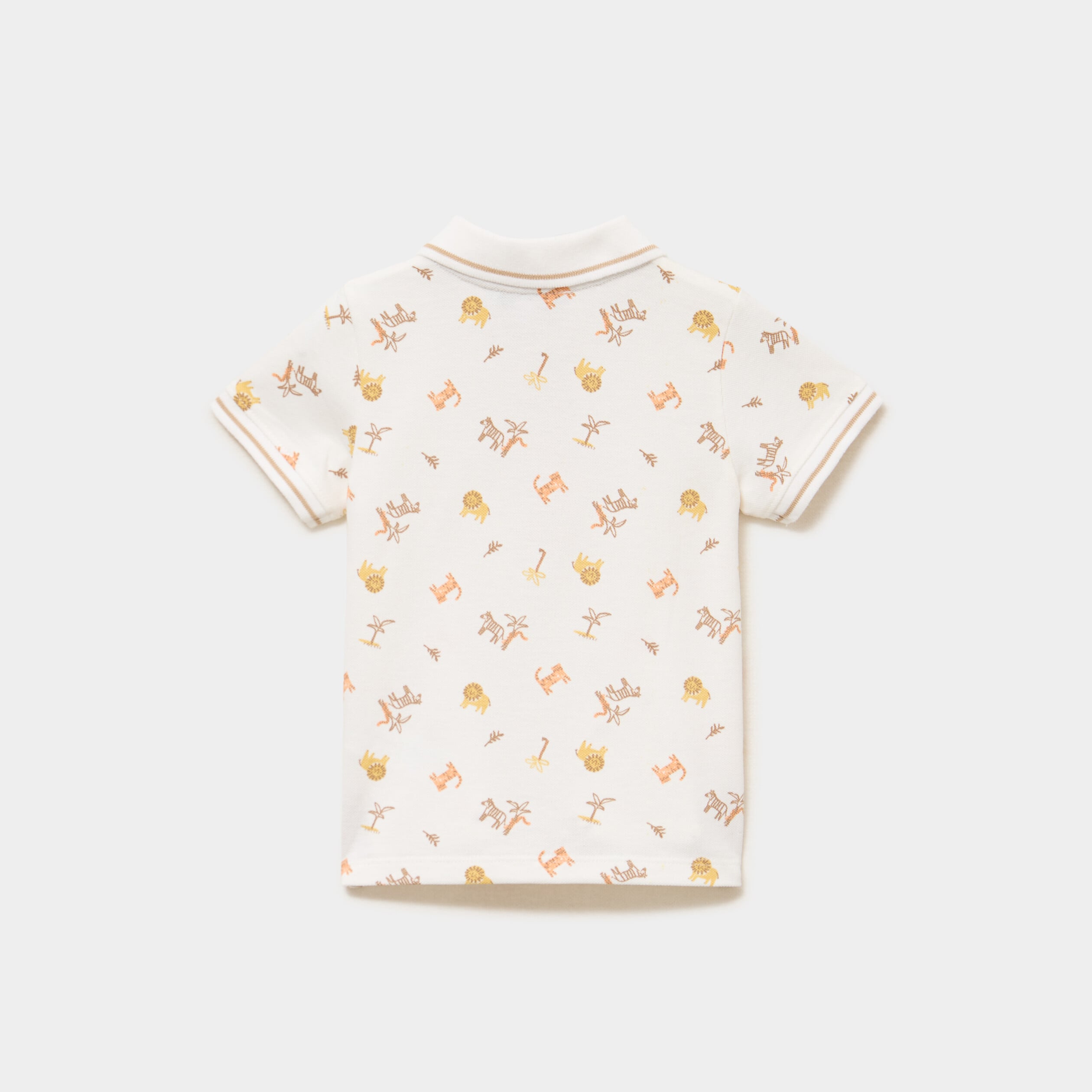 Polo manches courtes coton ecru b&eacute;b&eacute; gar&ccedil;on