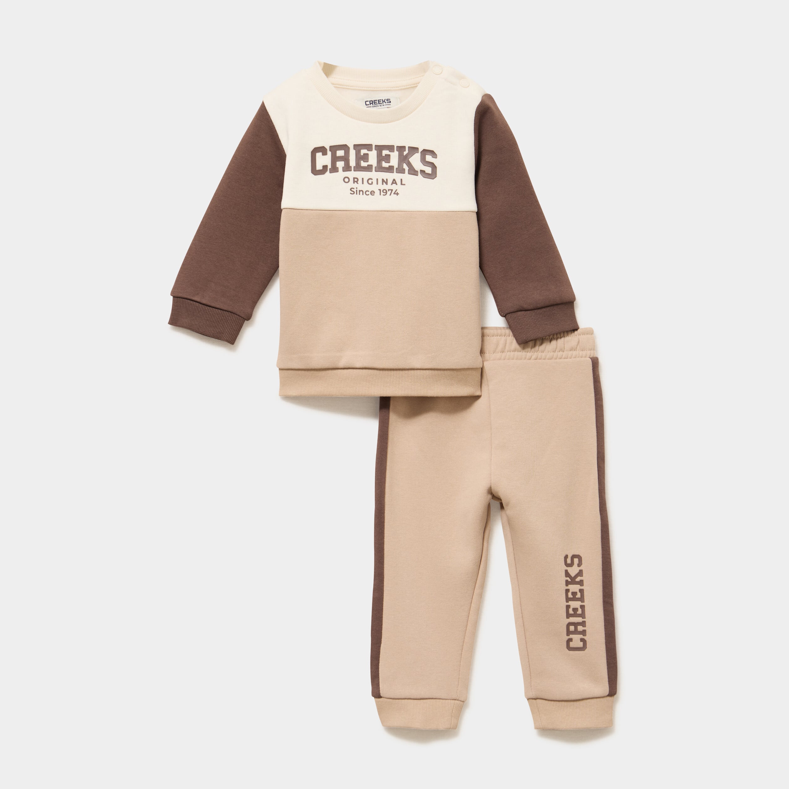 Ensemble de jogging sweat et pantalon sable b&eacute;b&eacute; gar&ccedil;on