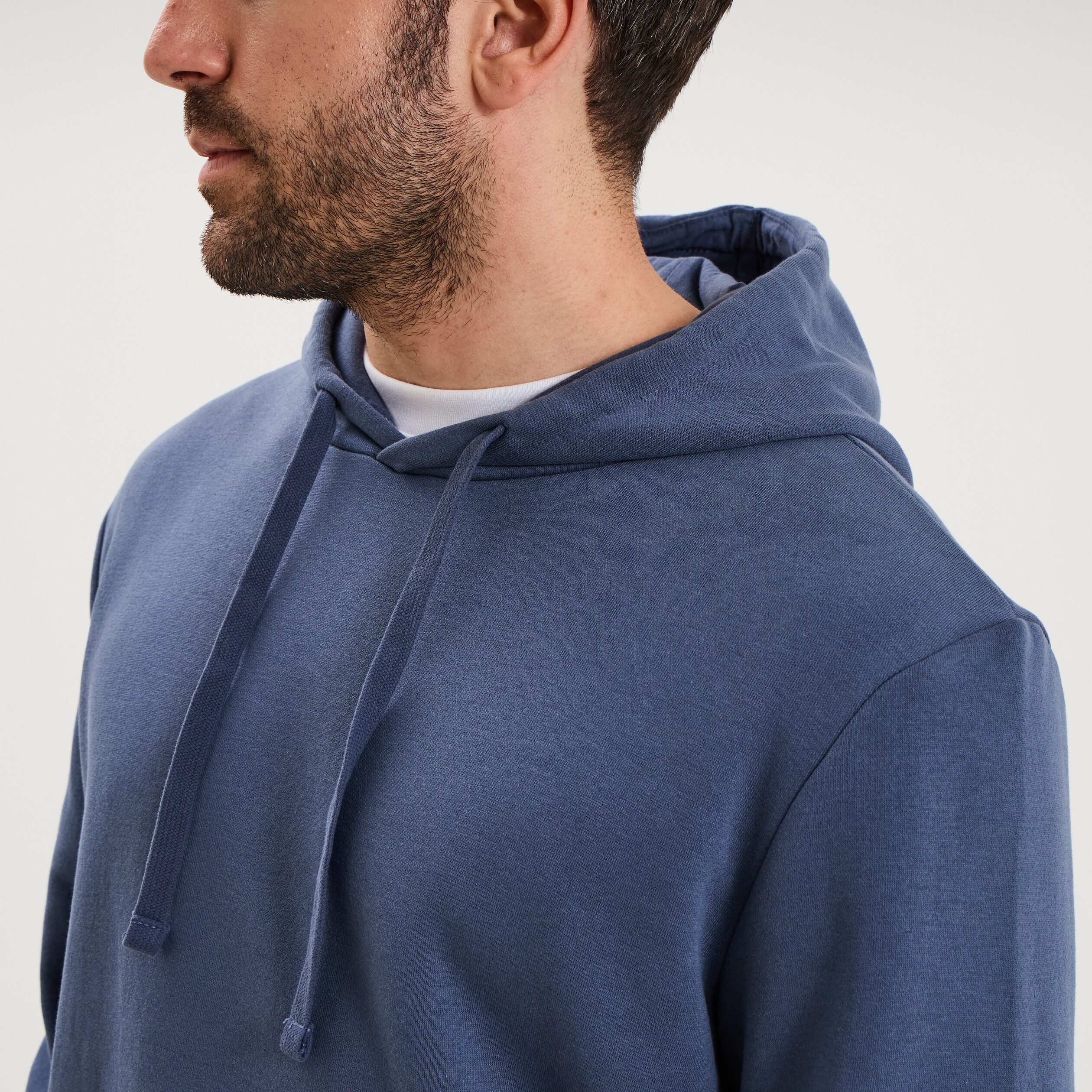 Sweat molleton &agrave; capuche hoodie bleu lavande homme
