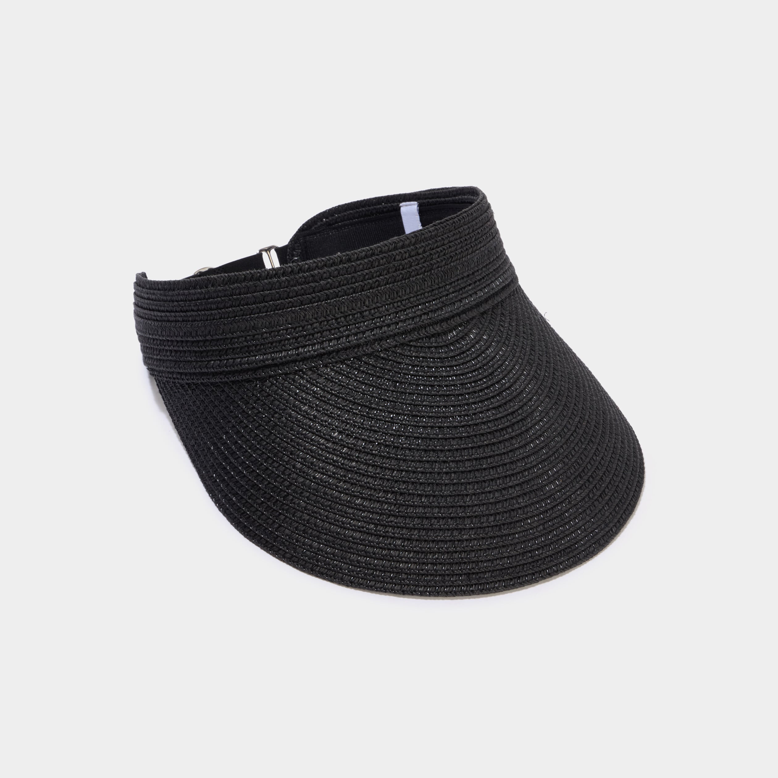Visi&egrave;re paille tress&eacute;e noir femme