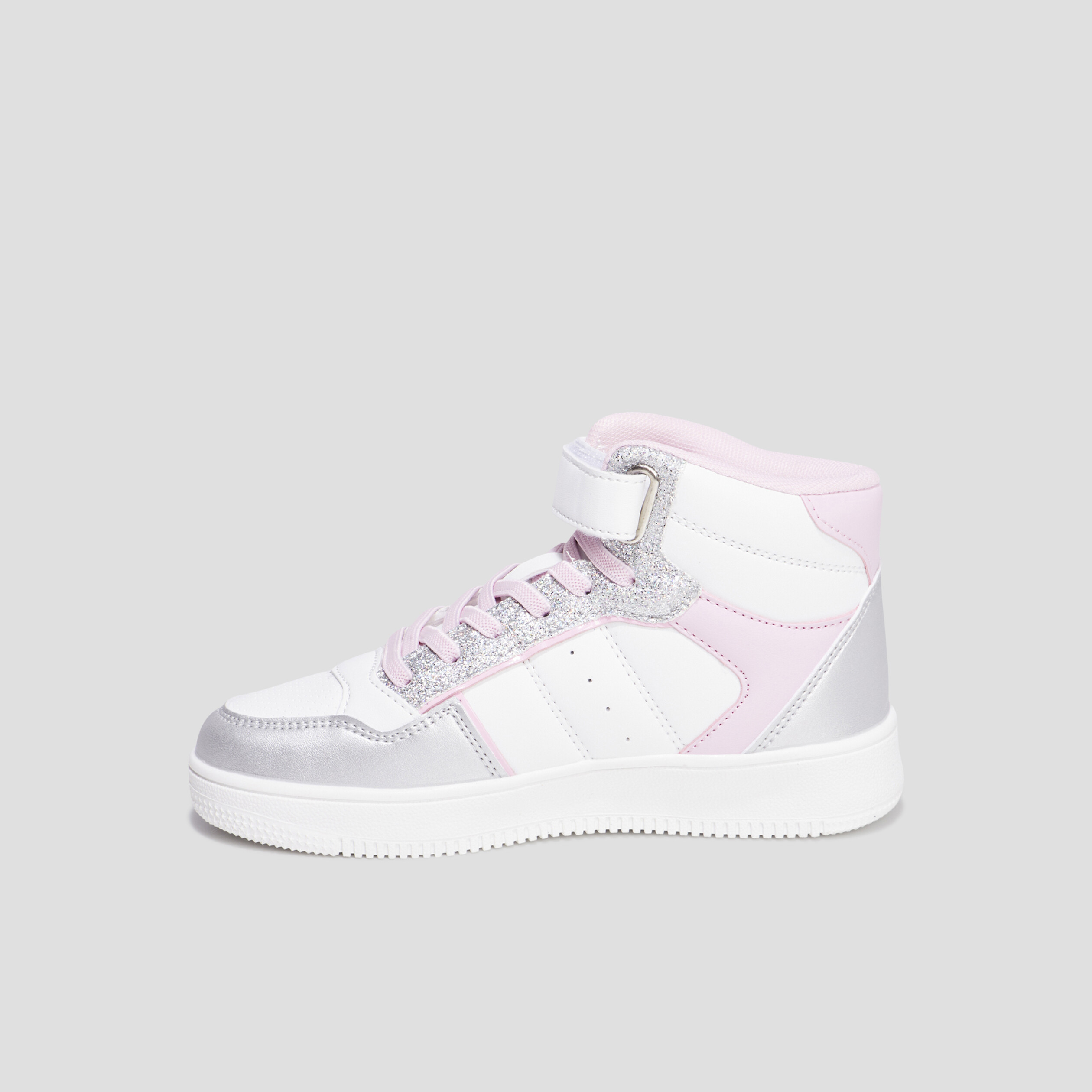 baskets montantes a scratchs iconic gris argent fille Baskets montantes à scratchs Iconic gris argent fille