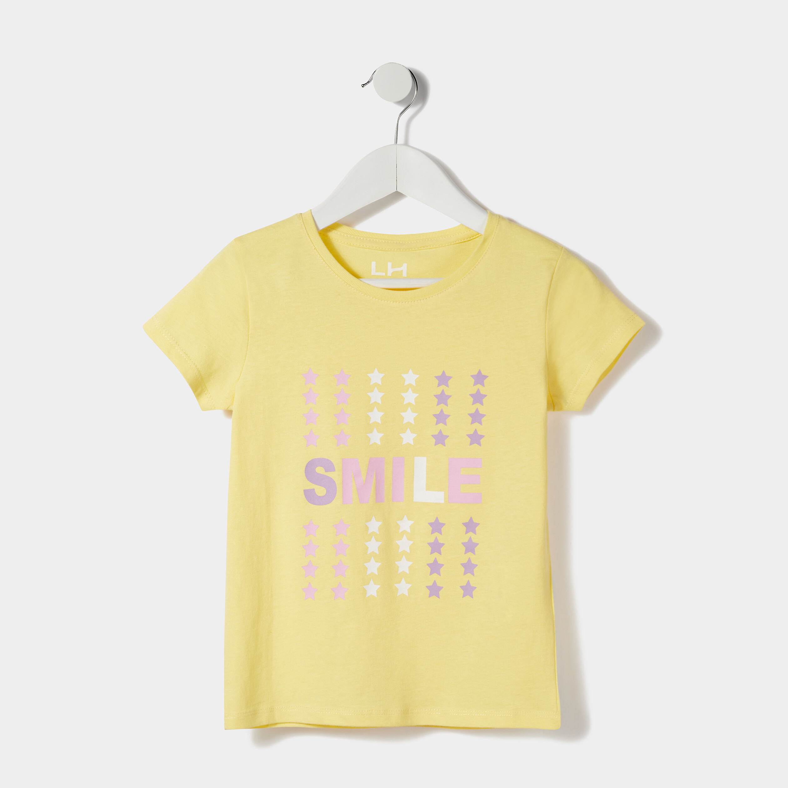 T-shirt manches courtes jaune clair fille