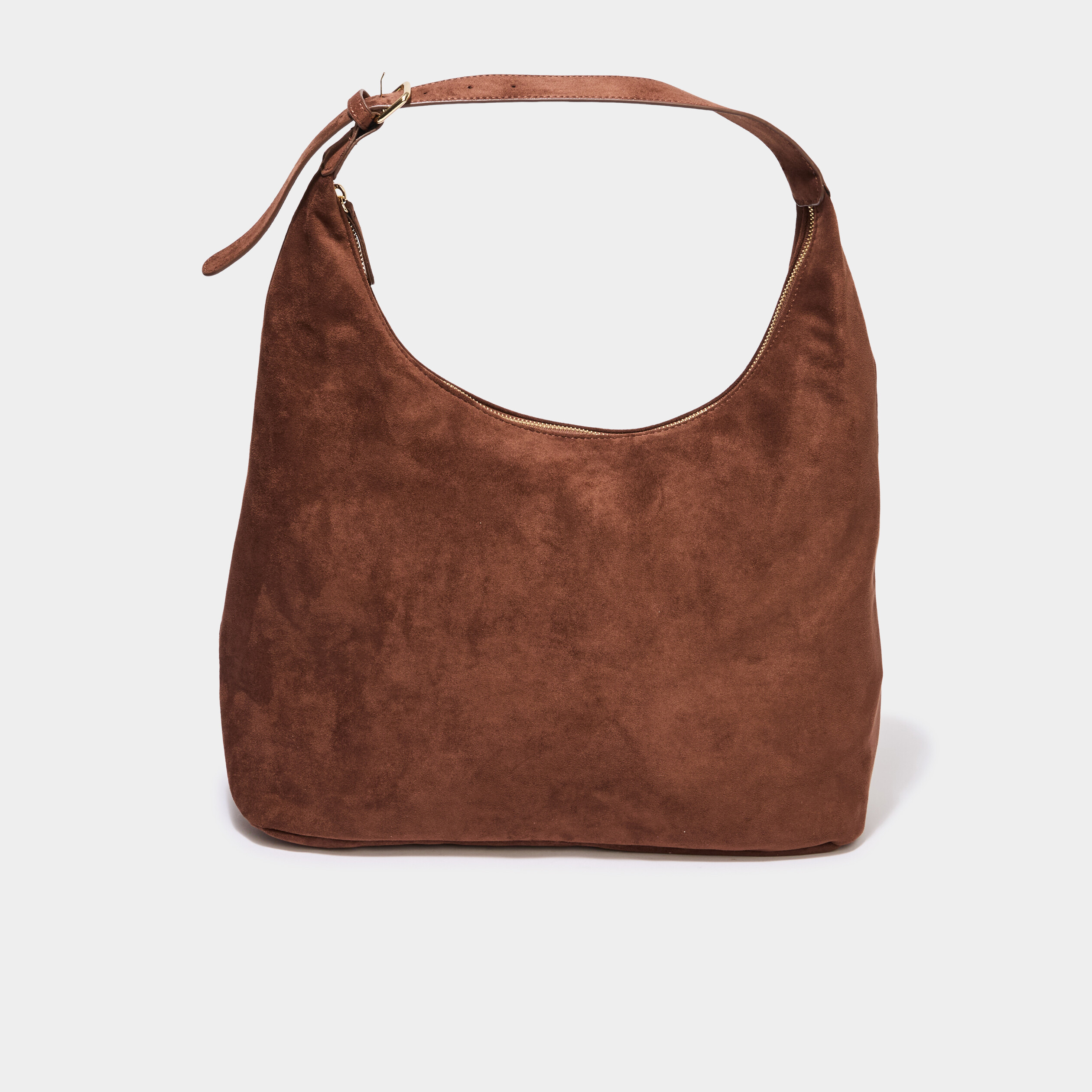 Sac port&eacute;-&eacute;paule effet su&eacute;dine marron femme