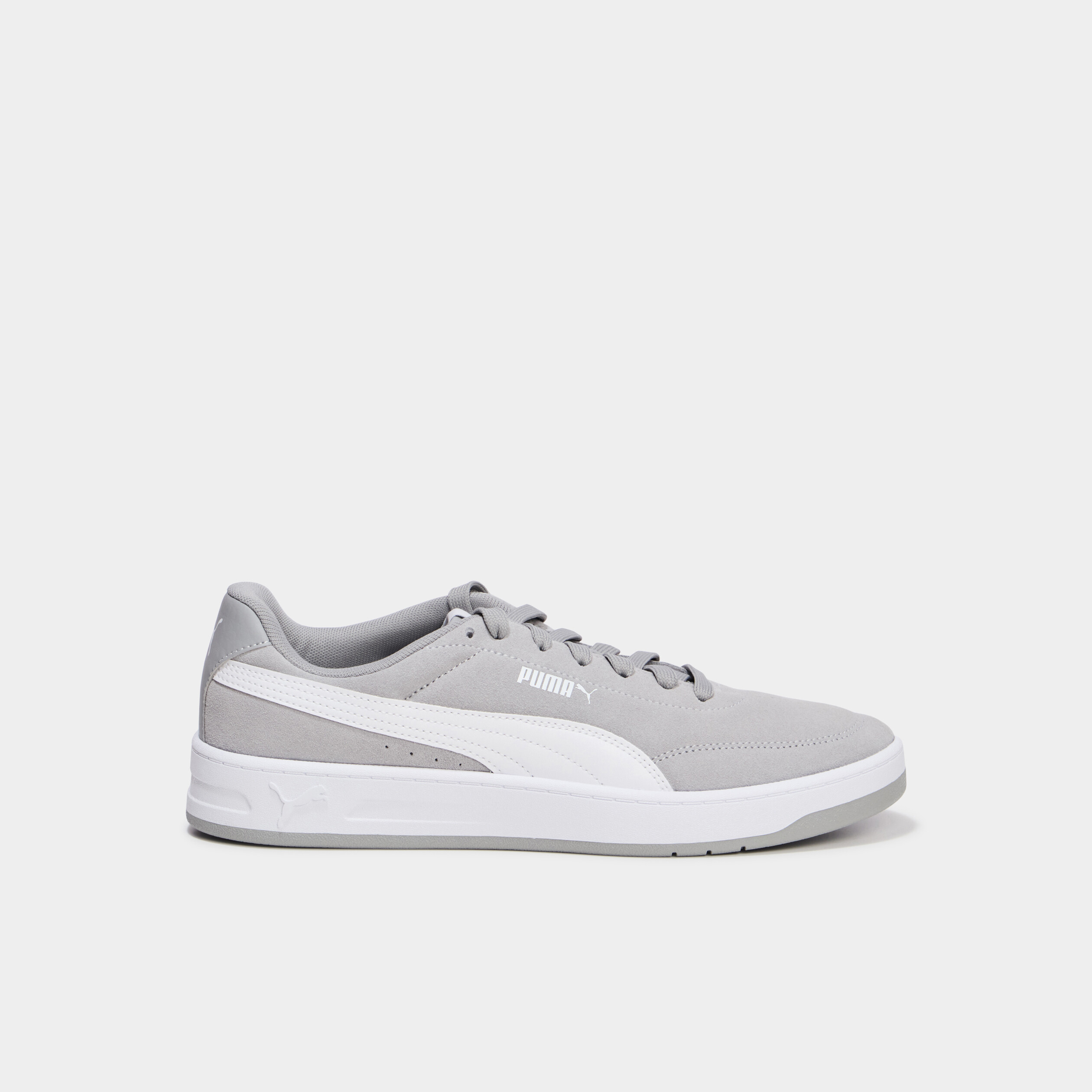 Baskets &agrave; lacets en cuir Puma Clean SD gris homme