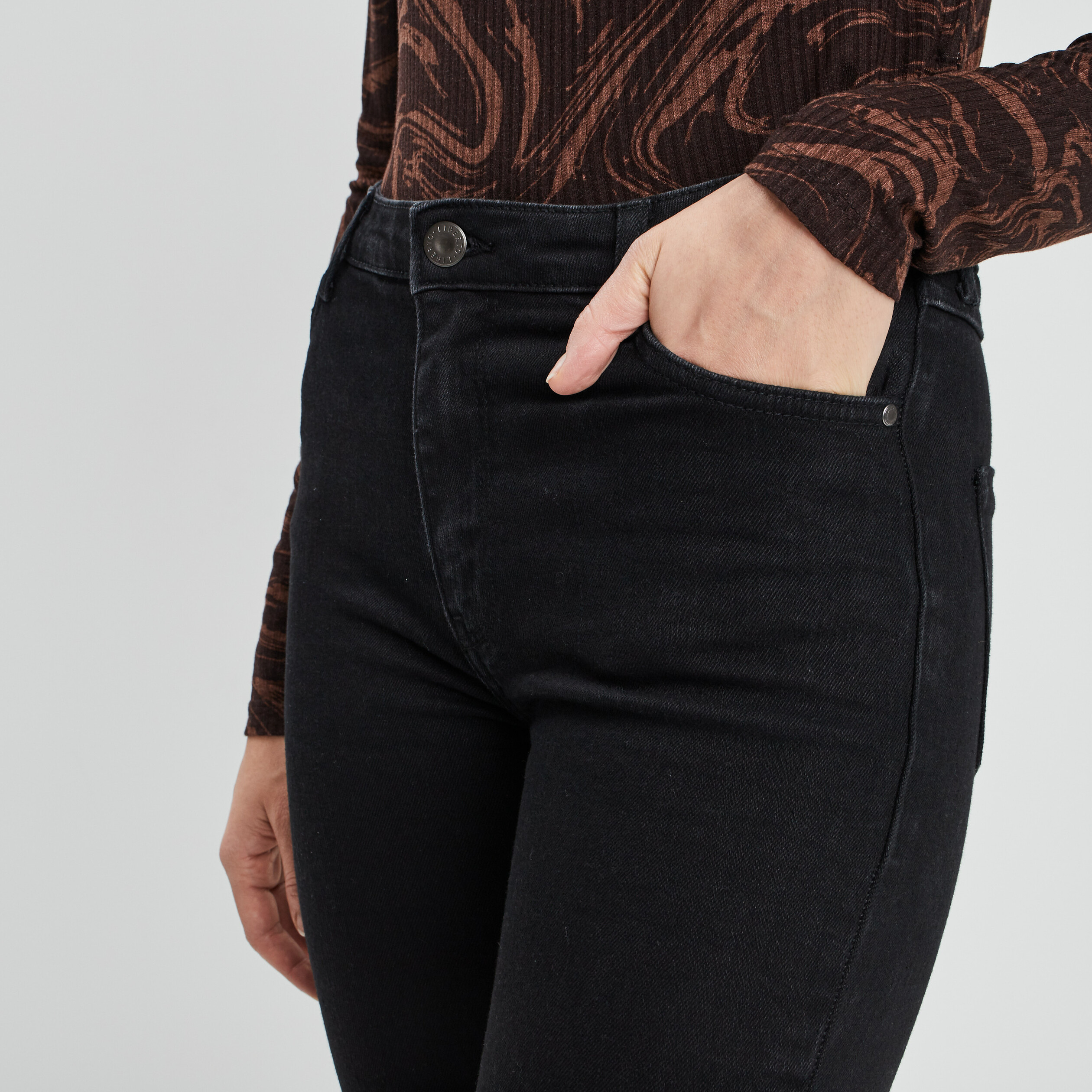 jeans flare 78eme denim noir femme Jeans flare 7/8ème denim noir femme