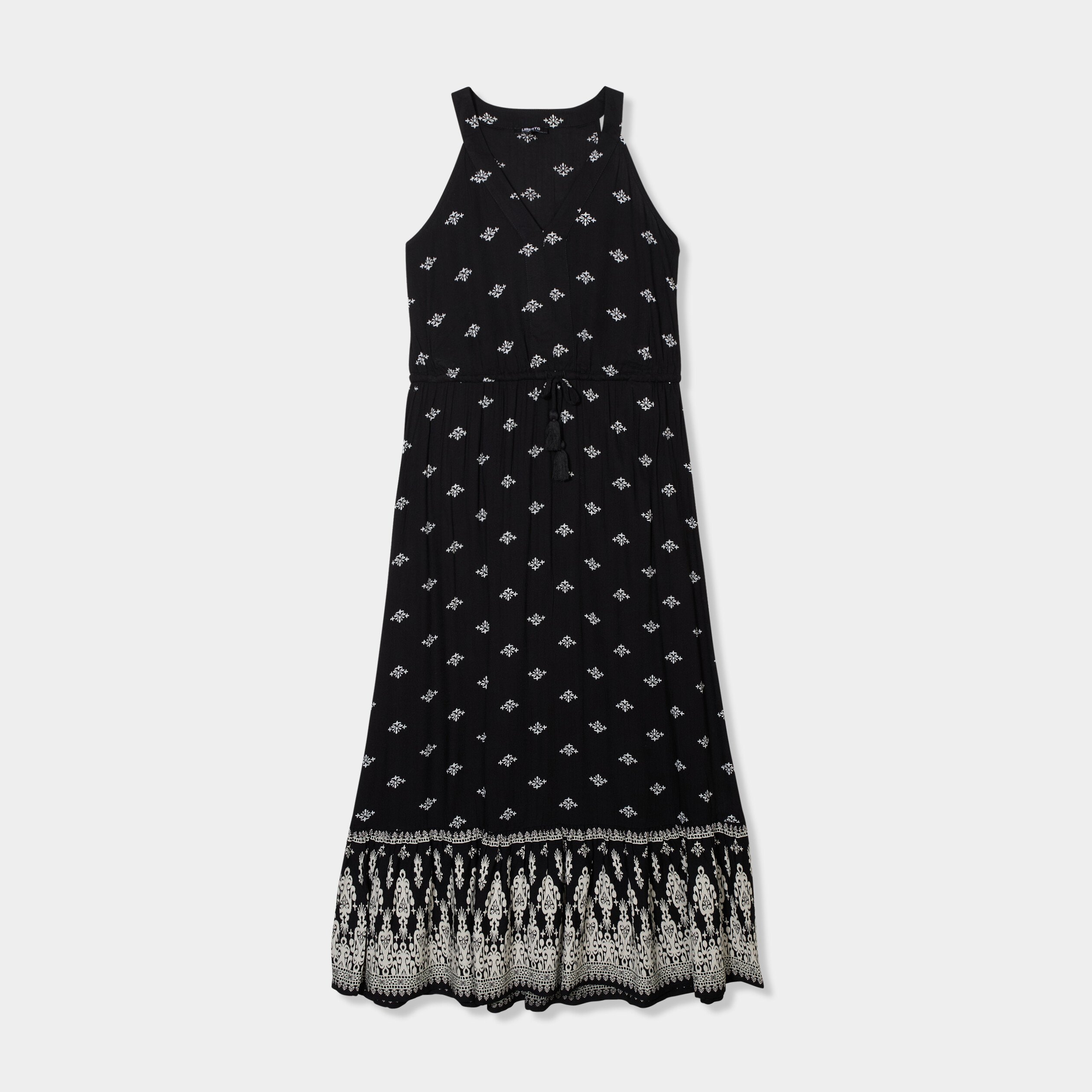 robe midi evasee sans manches noir femme Robe midi évasée sans manches noir femme