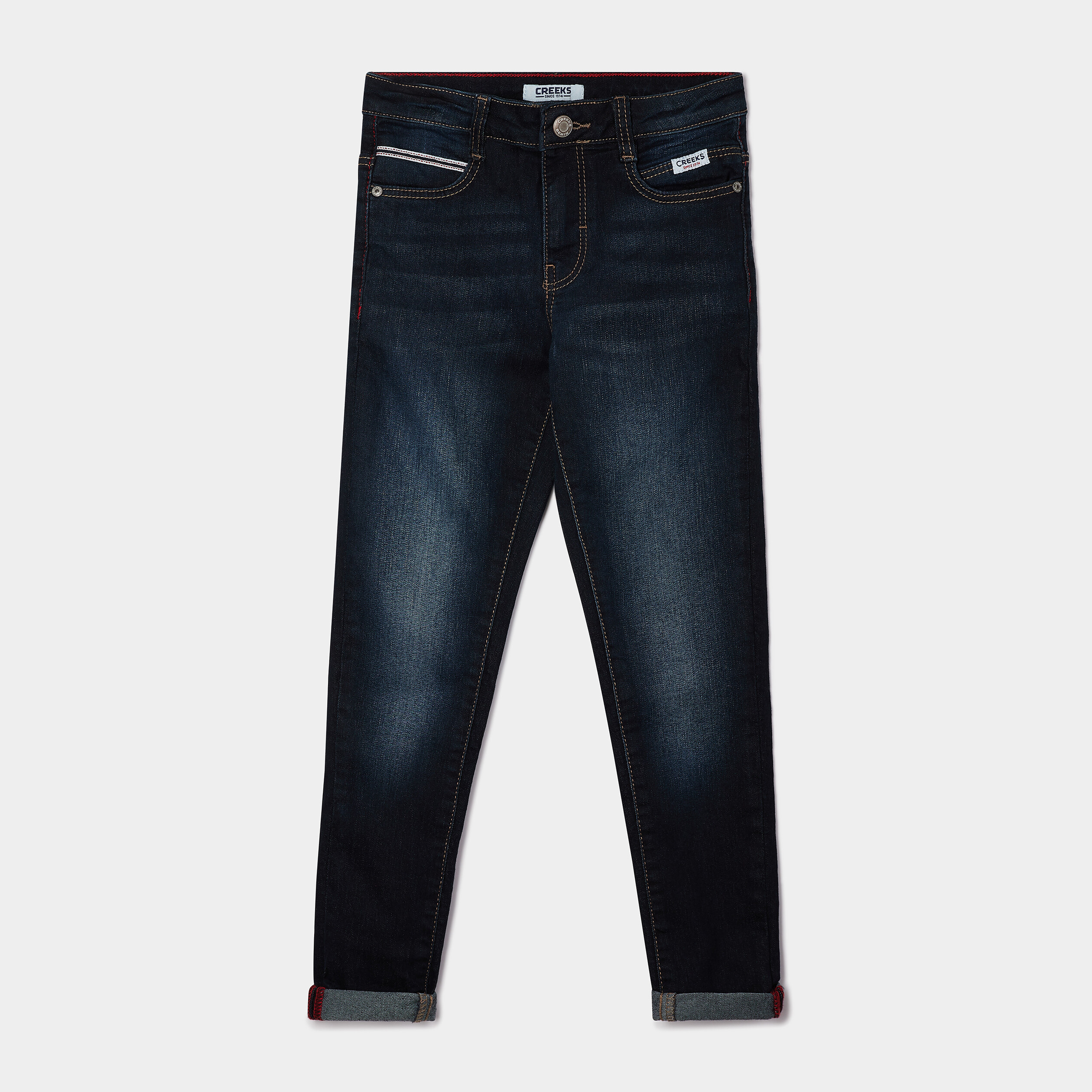 Jeans skinny taille ajustable denim brut gar&ccedil;on