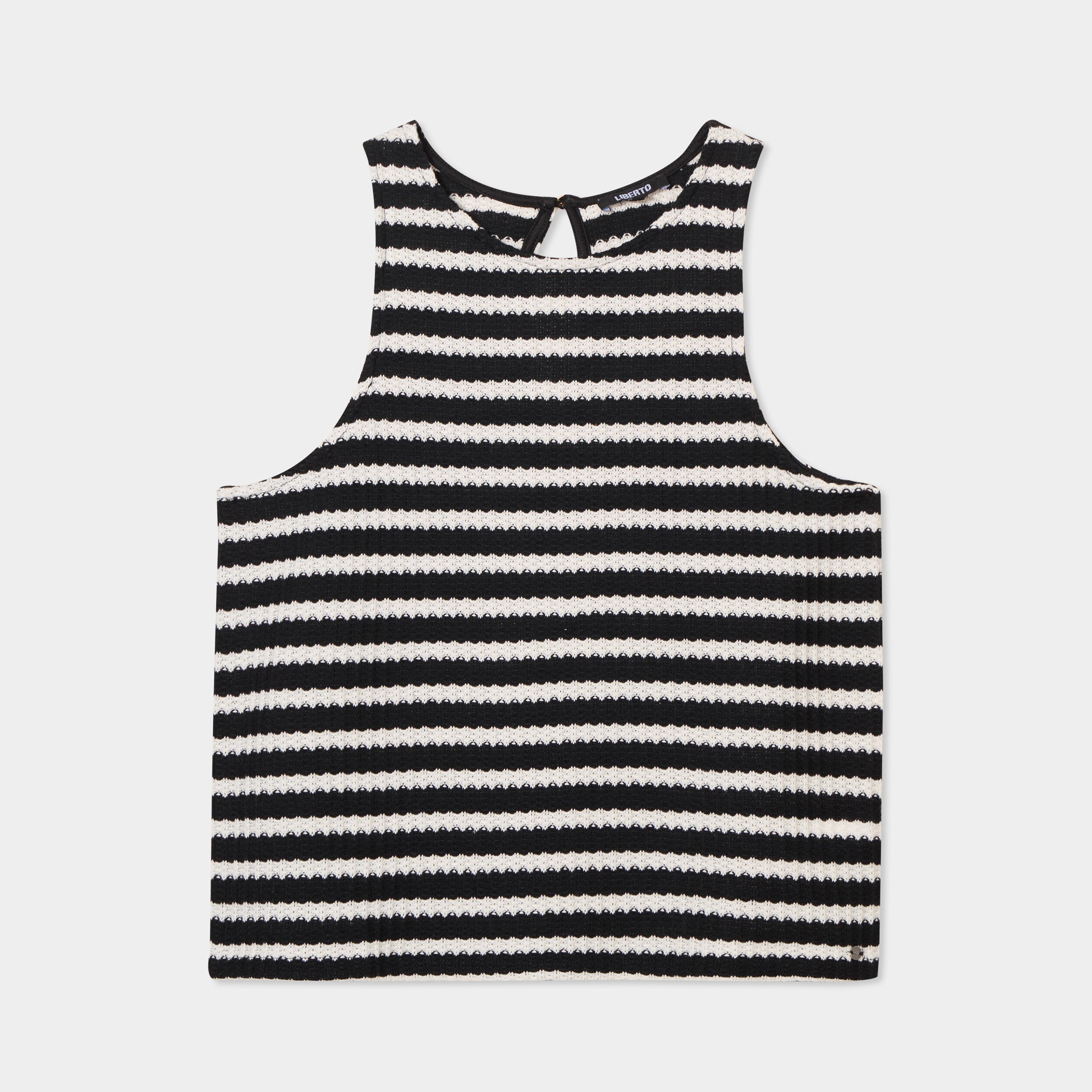 debardeur effet crochet noir femme Débardeur effet crochet noir femme