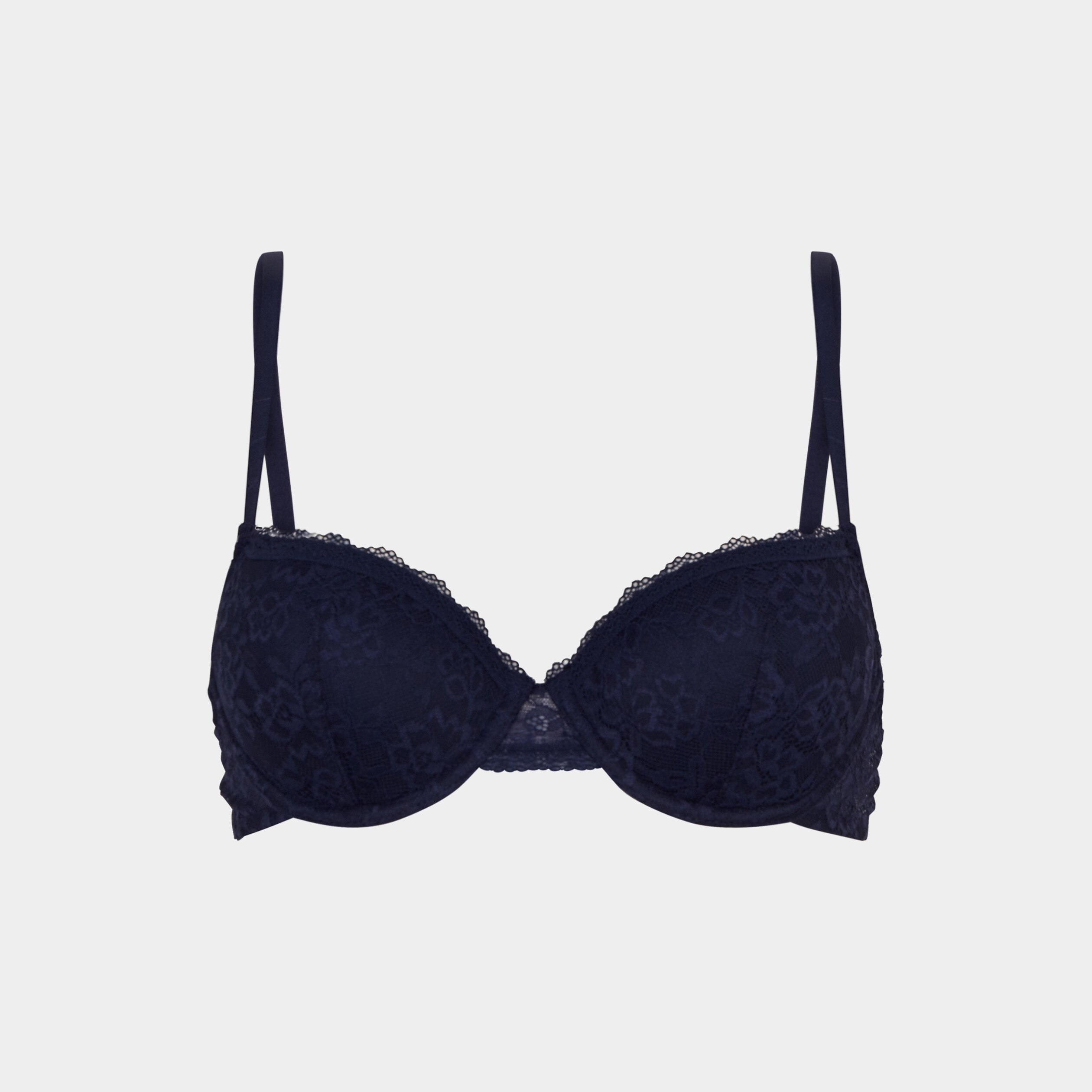soutien gorge corbeille padde dentelle bleu marine femme Soutien-gorge corbeille paddé dentelle bleu marine femme