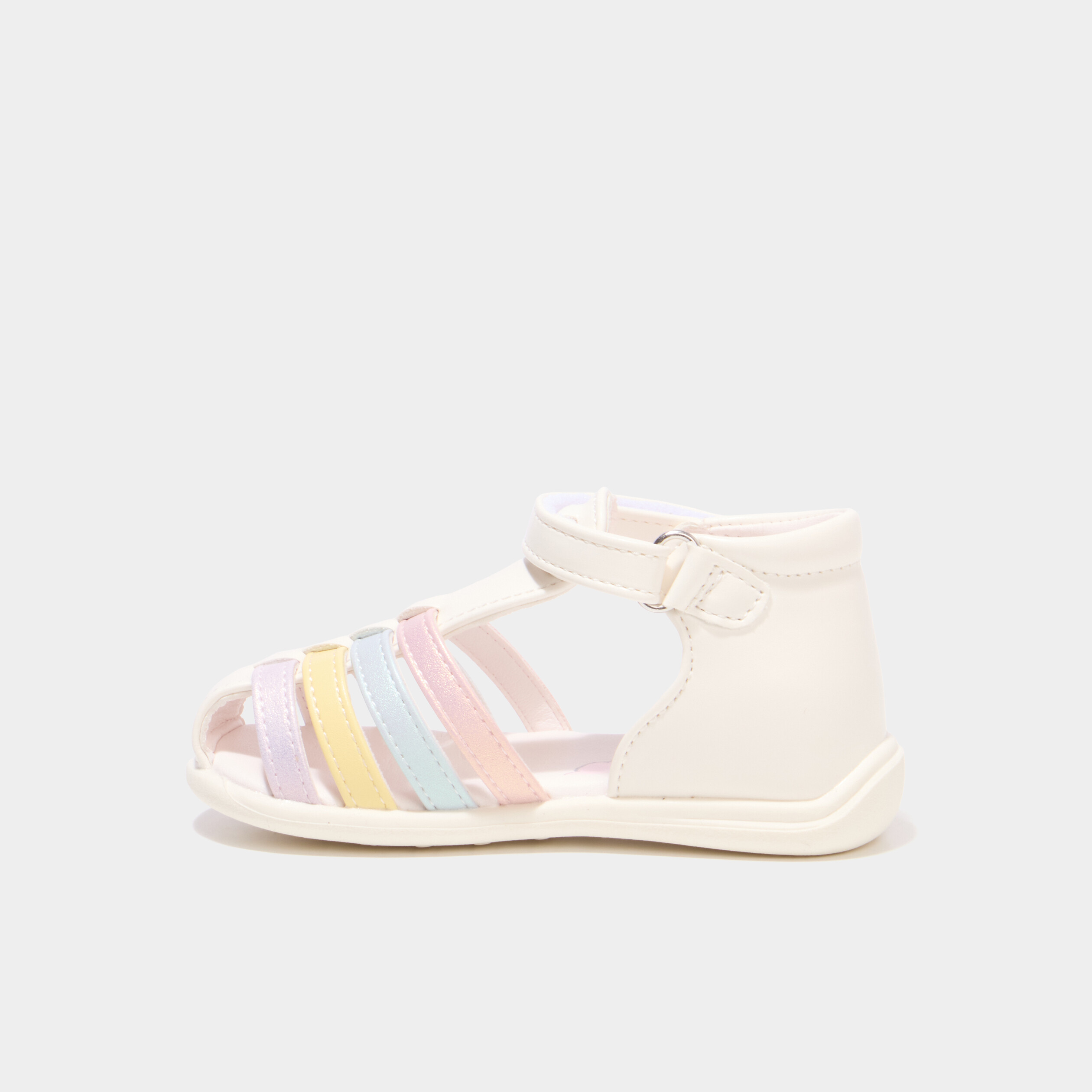 Sandales &agrave; scratchs semelle souple multicolore b&eacute;b&eacute; fille