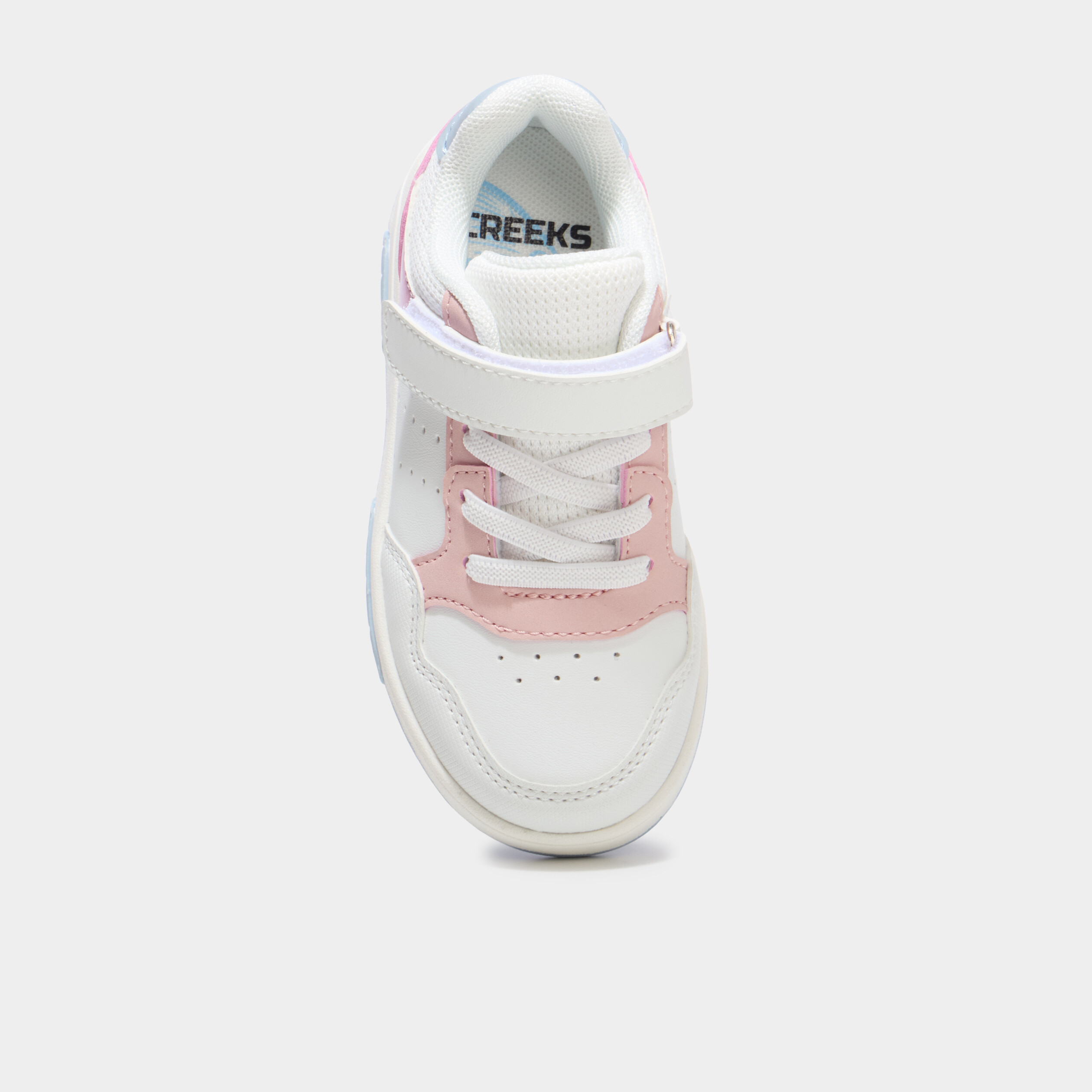 Tennis basses &agrave; scratchs bout renforc&eacute; blanc fille