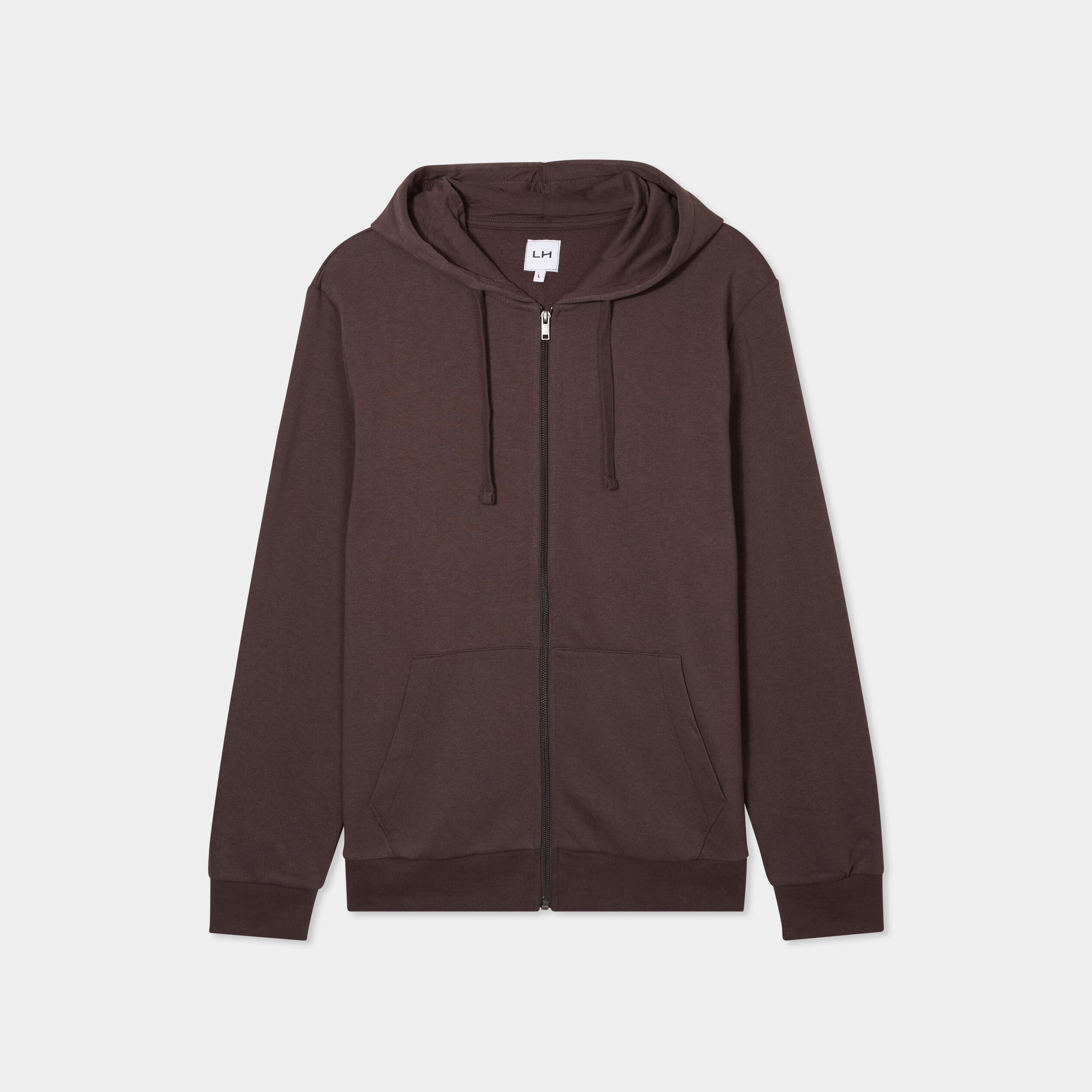 sweat zippe molleton a capuche marron fonce homme Sweat zippé molleton à capuche marron foncé homme