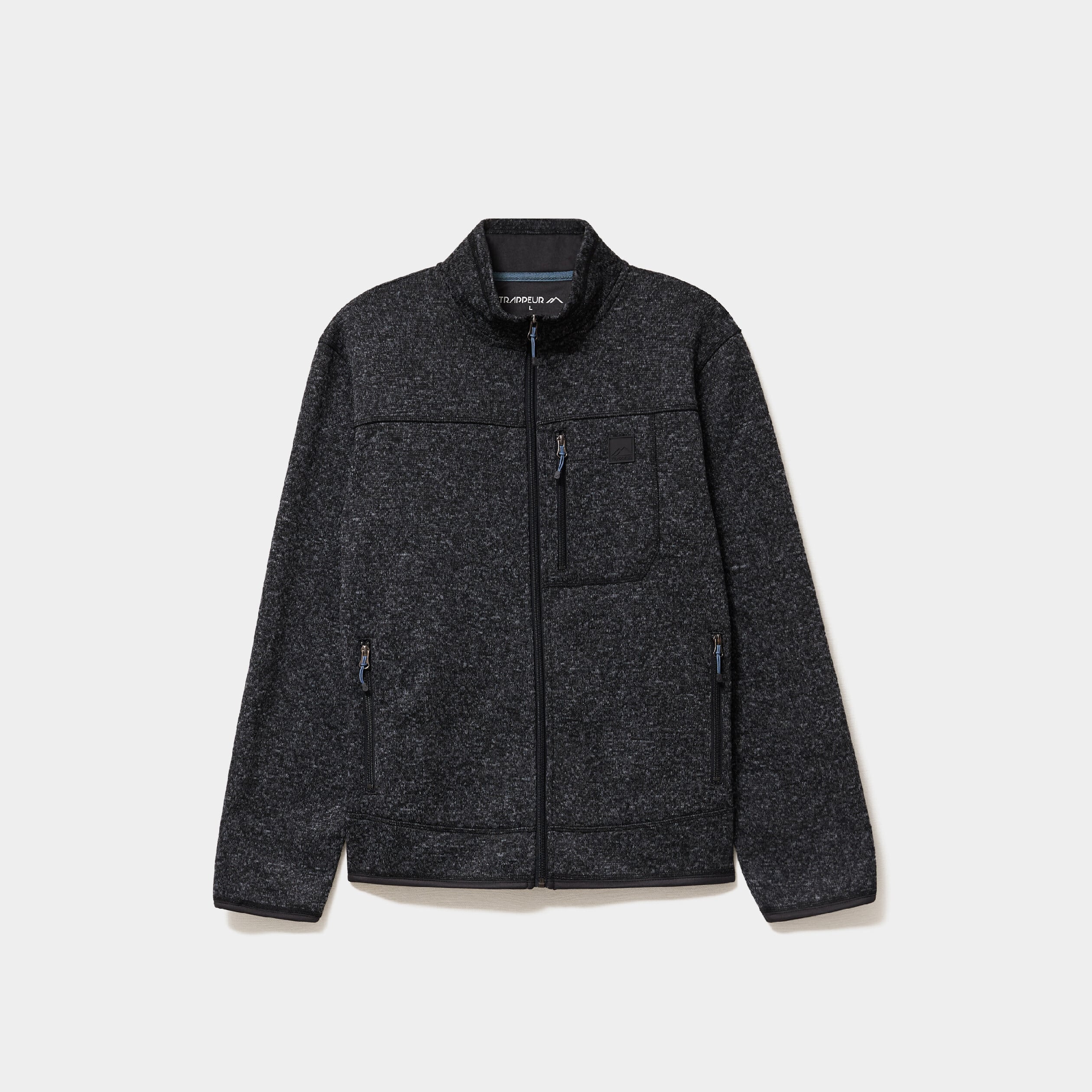 Gilet manches longues col montant gris fonc&eacute; homme