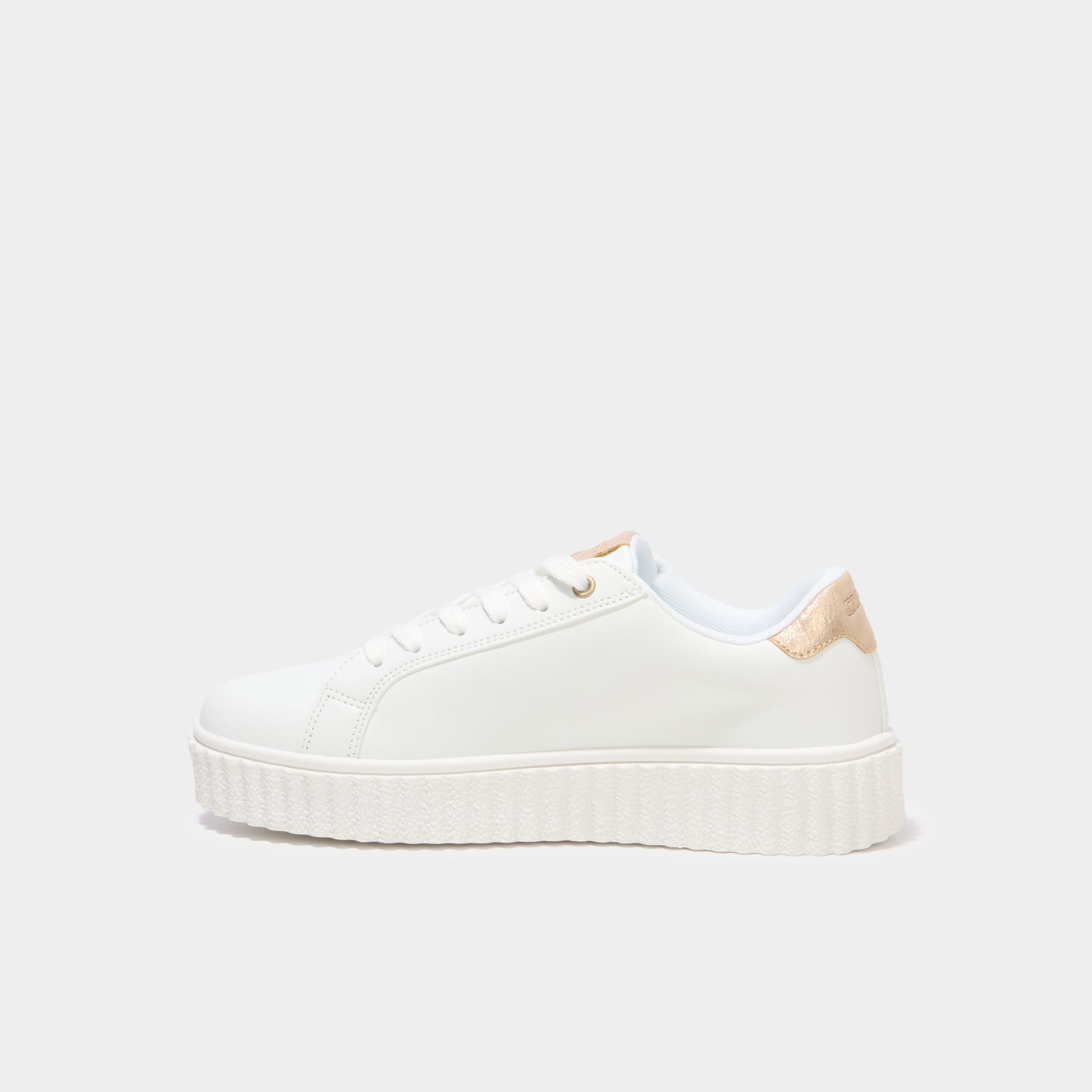 Baskets &agrave; lacets semelles &eacute;paisse blanc femme