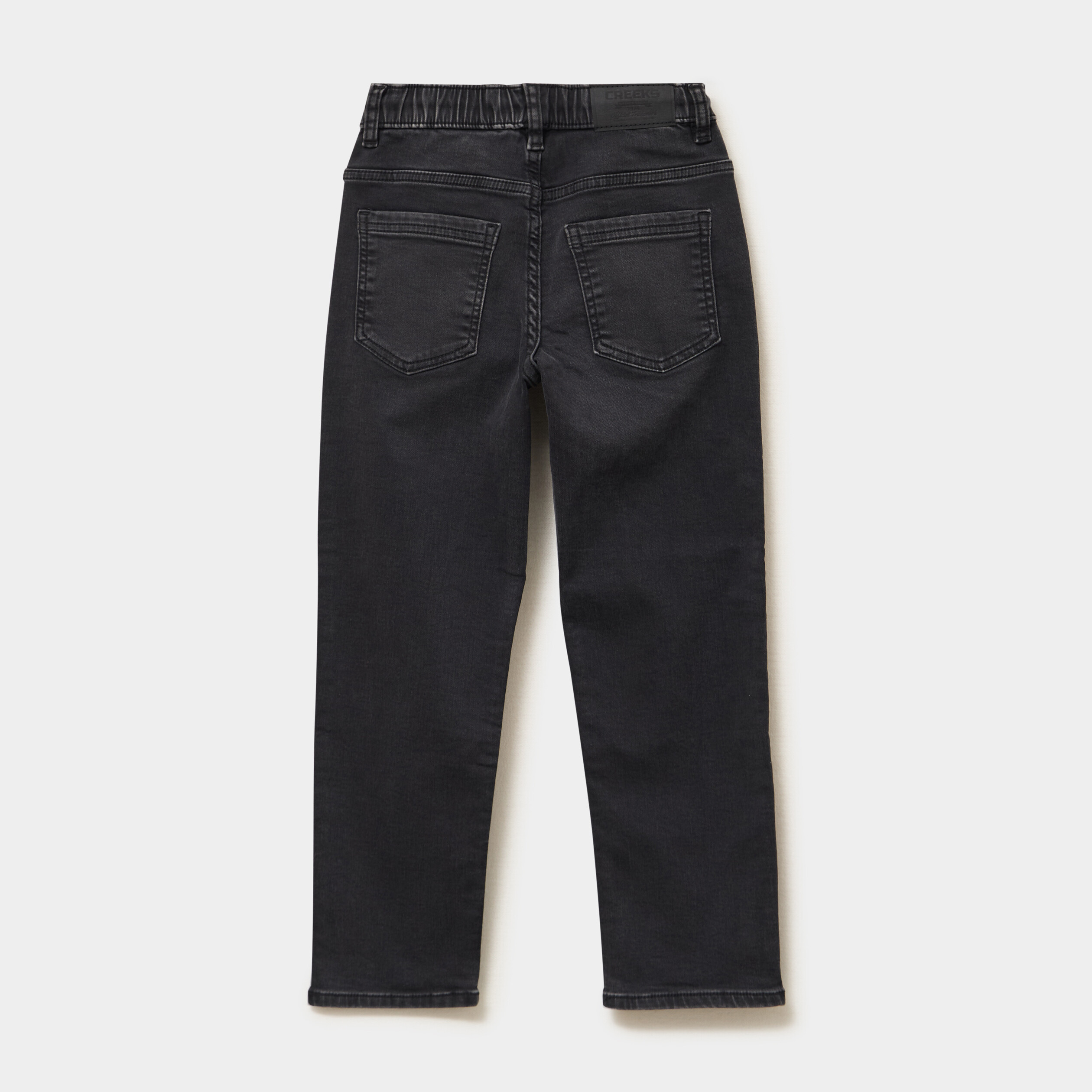 Jeans jogger droit taille &eacute;lastiqu&eacute;e denim noir gar&ccedil;on