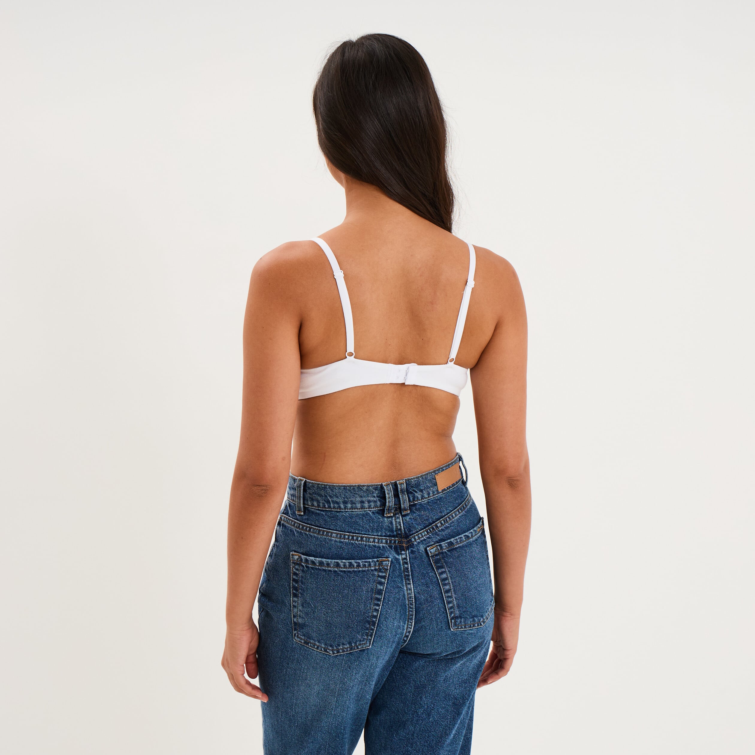Soutien-gorge triangle coton majoritaire blanc femme