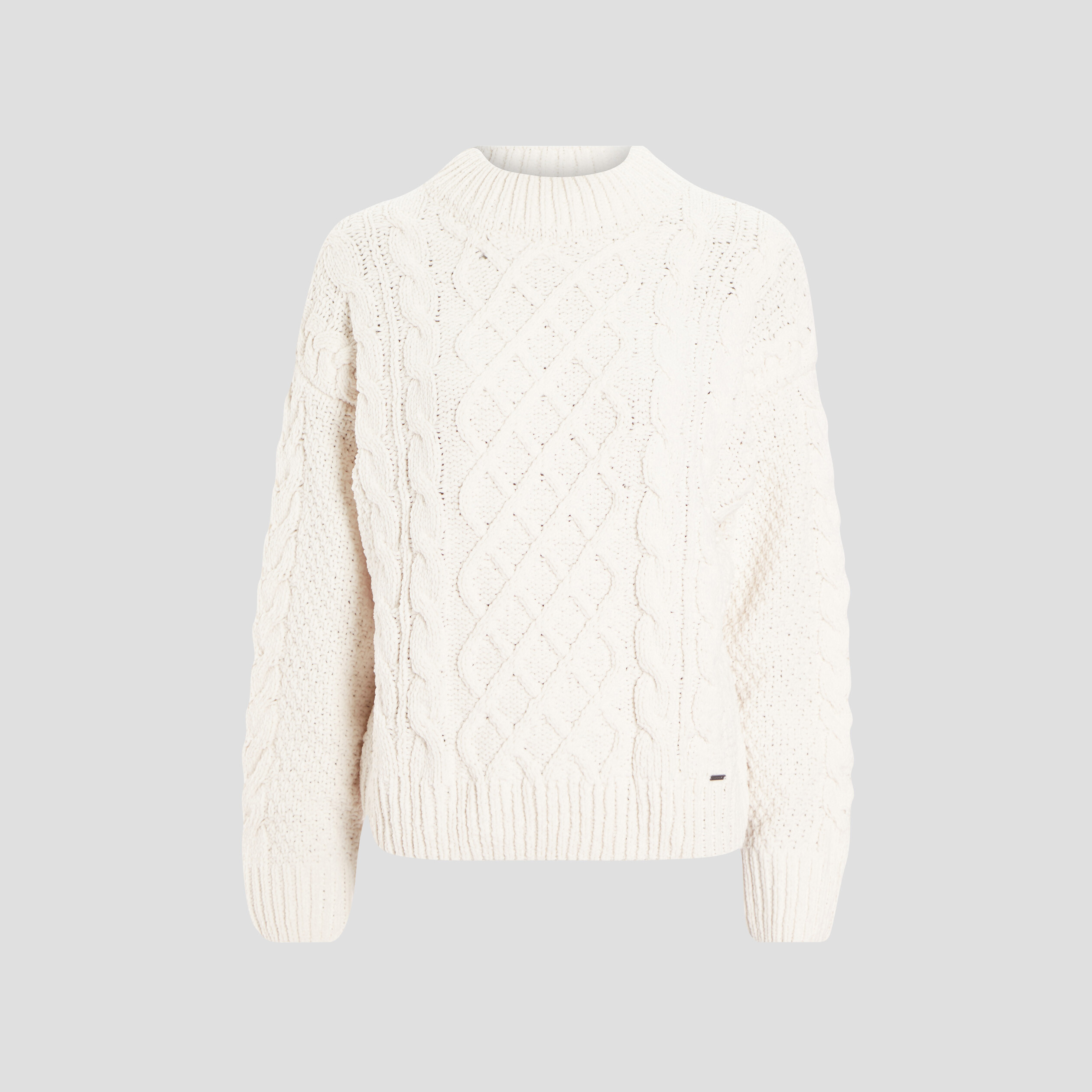 Pull avec torsades ivoire femme
