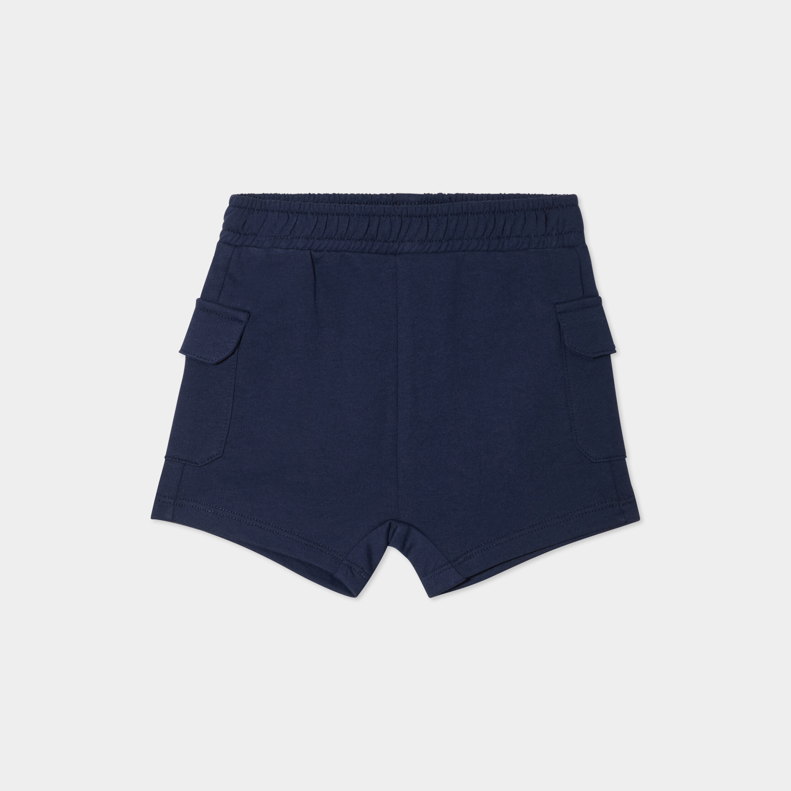 short avec poches cotes bleu marine bebeg Short avec poches côtés bleu marine bébé garçon